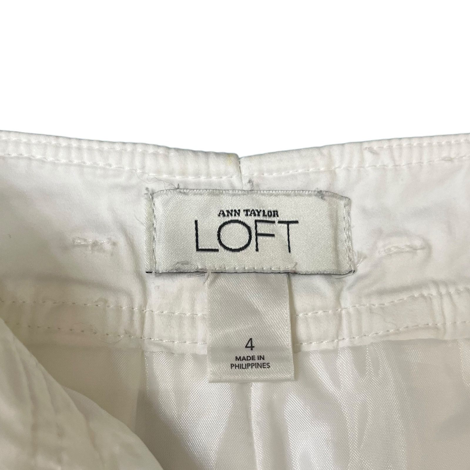 Loft Ann Taylor LOFT lined white high rise chino shorts women's 4 Size 27" / US 4 / IT 40 - 6 Thumbnail