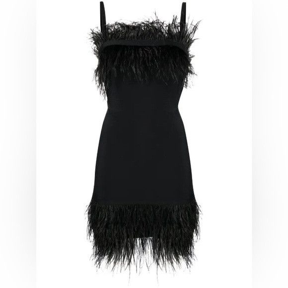 Staud STAUD feather trim black mini dress xs Size XS / US 0-2 / IT 36-38 - 1 Thumbnail