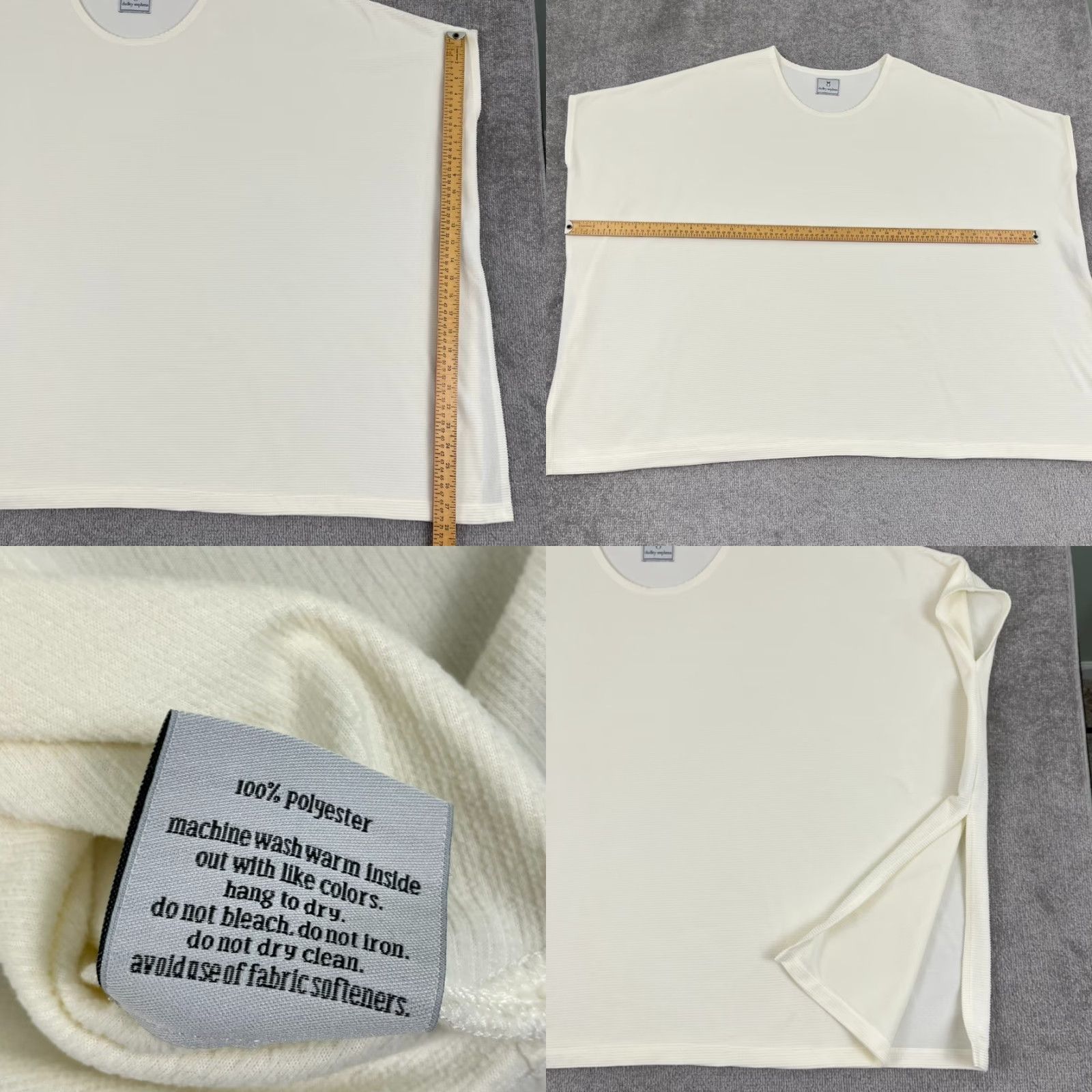 Vintage Dudley Stephens Poncho Sweater Womens Medium/Large Oversized Fleece Cream White Size M / US 6-8 / IT 42-44 - 8 Thumbnail