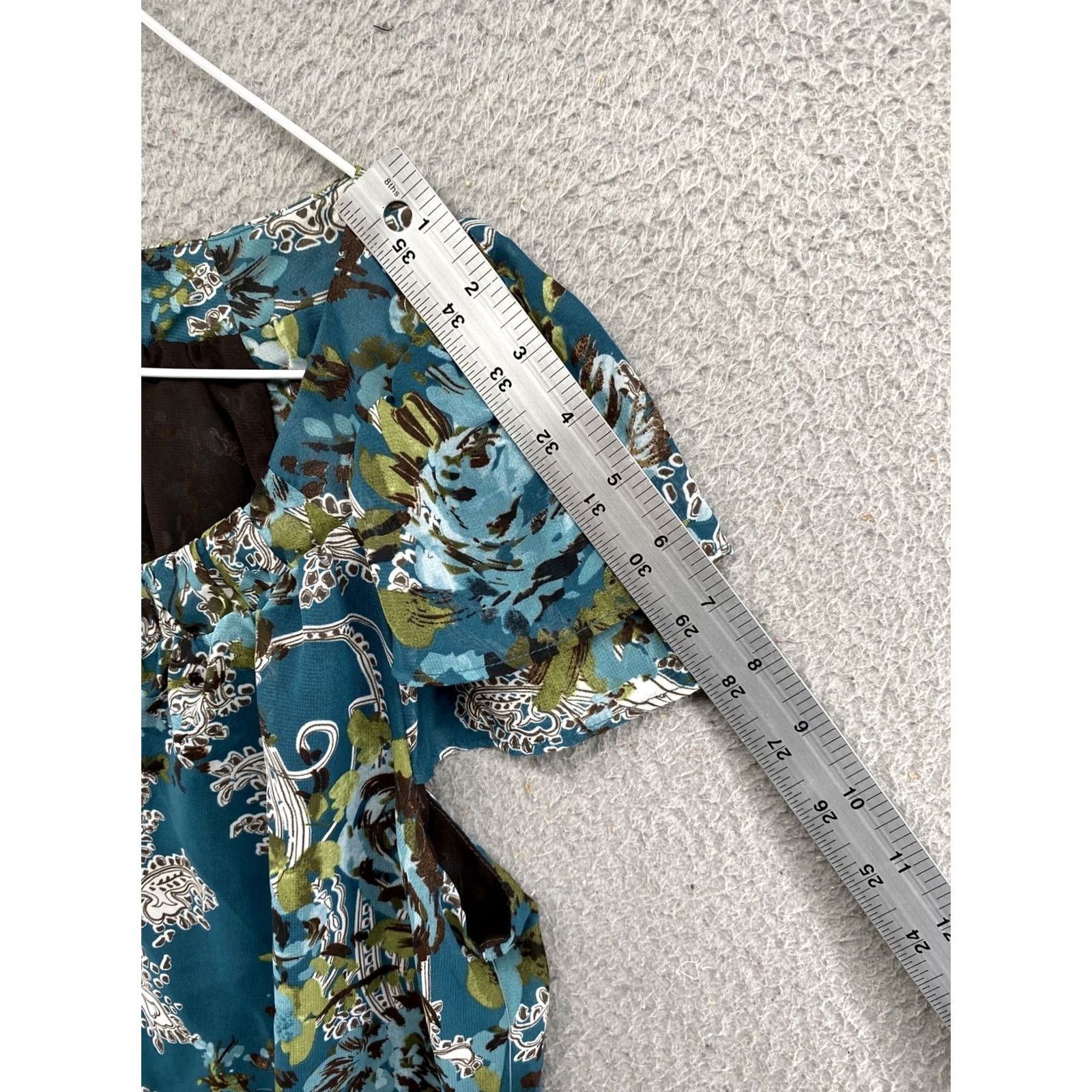 FRED Fred David Boho Shirt Blouse Paisley Sheer V-Neck L Multicolor Womens XS? Size L / US 10 / IT 46 - 6 Thumbnail