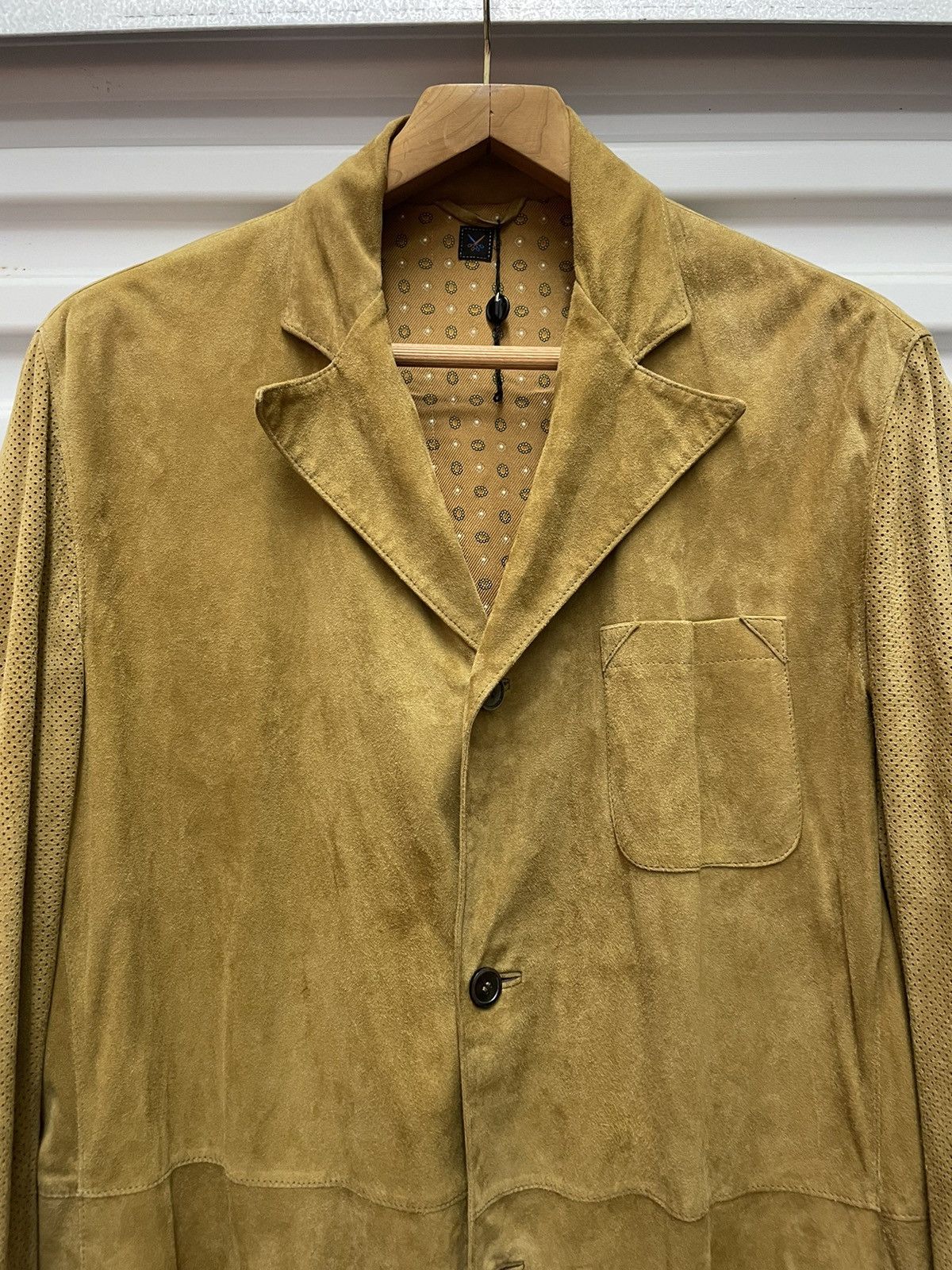 Cifonelli Suede Blazer Jacket Perforated Sleeves Made in Italy Size US XL / EU 56 / 4 - 2 Thumbnail