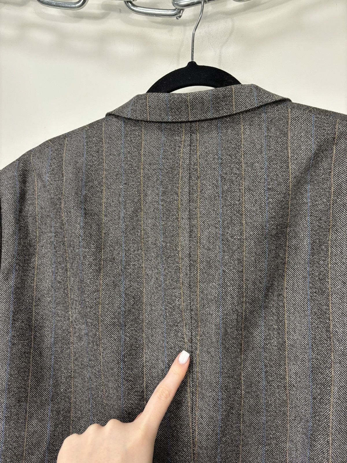Vintage Vintage Yves Saint Laurent Striped Formal Luxury Wool Blazer Size 44R - 18 Thumbnail