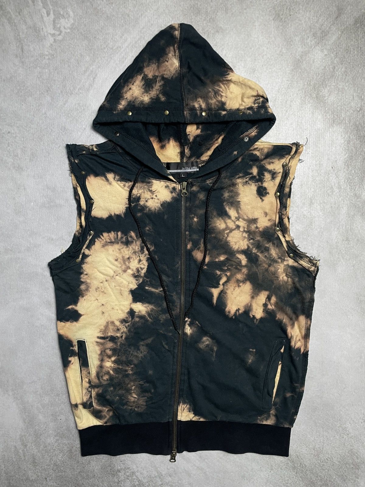 BUFFALO BOBS 2000’s In The Attic - Smooke Pattern Vkei Style Hooded Vest Size US M / EU 48-50 / 2 - 2 Thumbnail