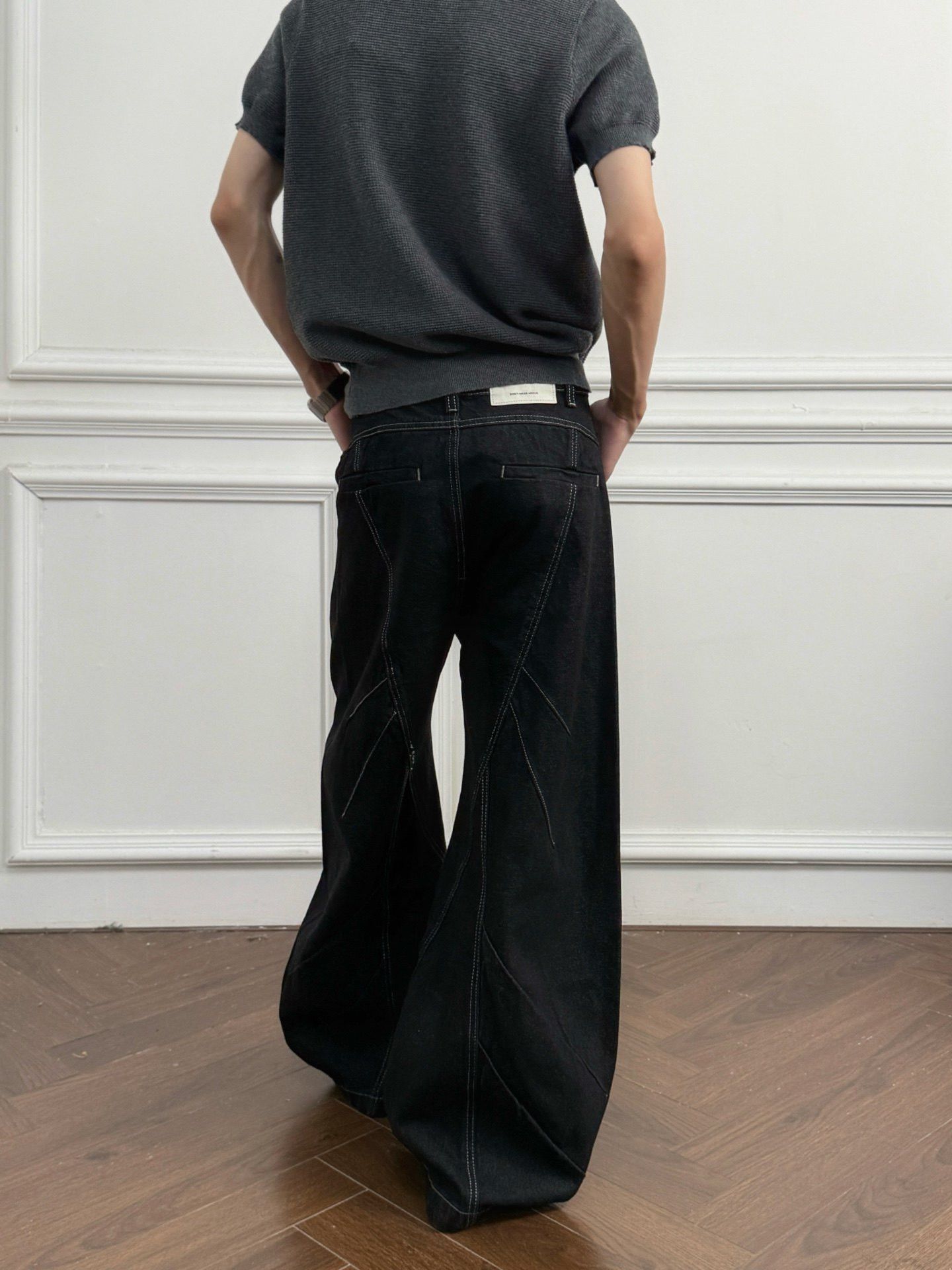 Jean American retro patchwork curved black jeans for men Size US 32 / EU 48 - 5 Thumbnail