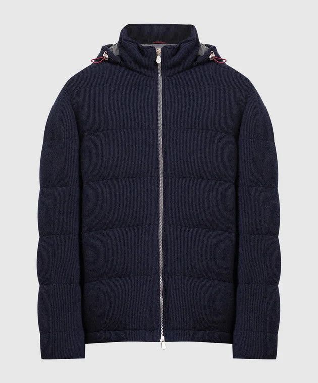 Brunello Cucinelli o1w1db10226 Puffer Padded Jacket in Navy Blue Size US L / EU 52-54 / 3 - 1 Thumbnail