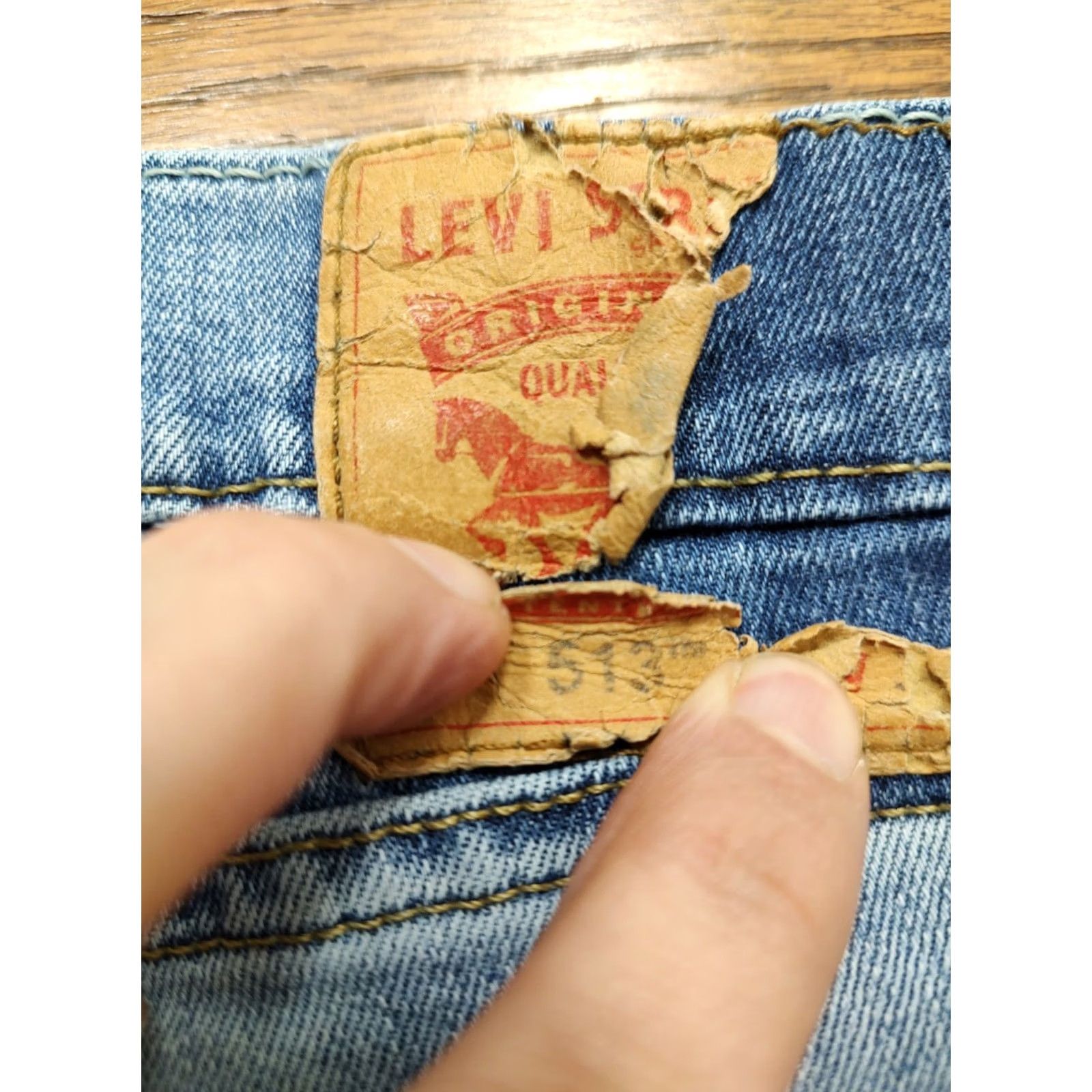 Levi's Levi's 513 Straight Jeans Mens 32x31 Light Wash Distressed Denim Size US 32 / EU 48 - 4 Thumbnail