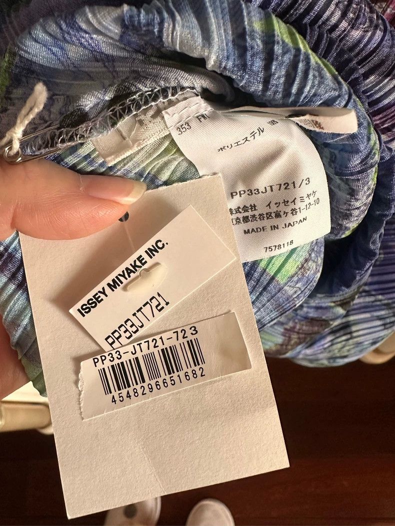 Issey Miyake Issey Miyake size:3 Blue patterned pleated dress Size XS / US 0-2 / IT 36-38 - 5 Thumbnail