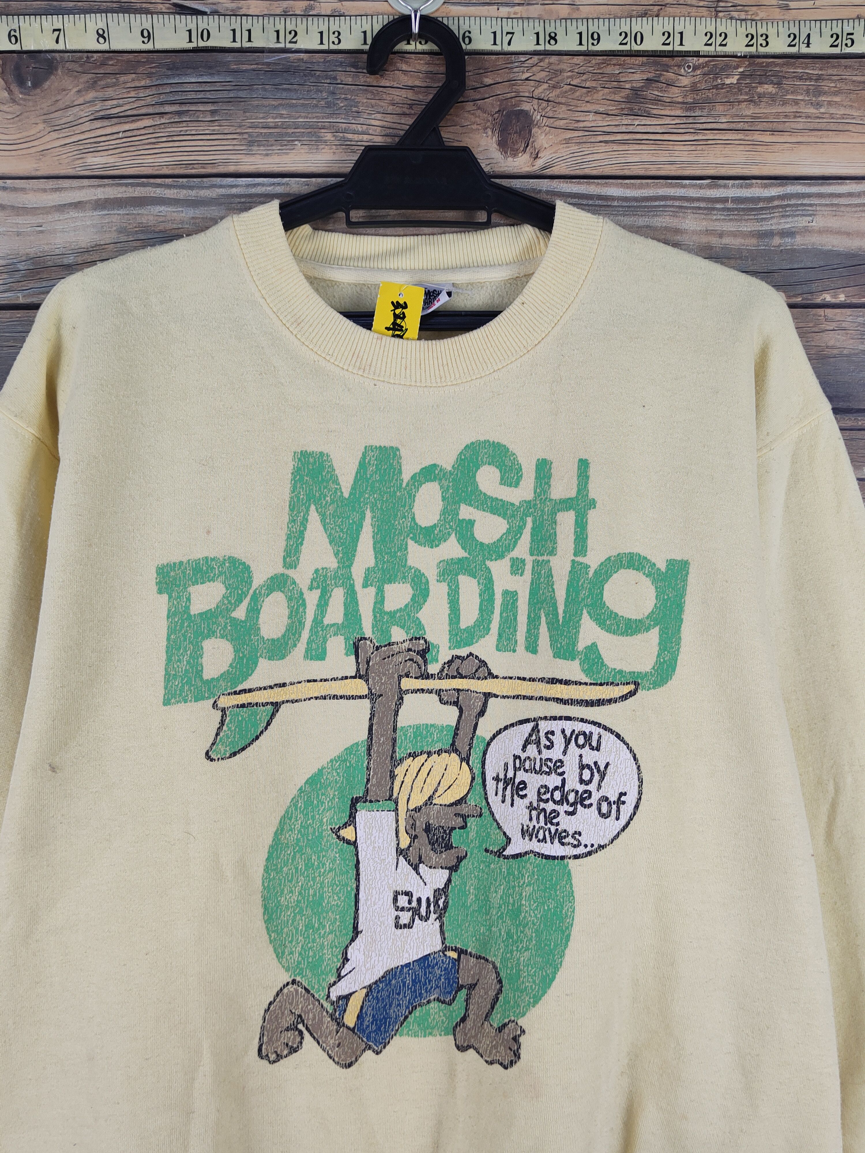 Japanese Brand Mosh Boarding Yellow vintage Sweatshirts #W1666 Size US M / EU 48-50 / 2 - 3 Thumbnail