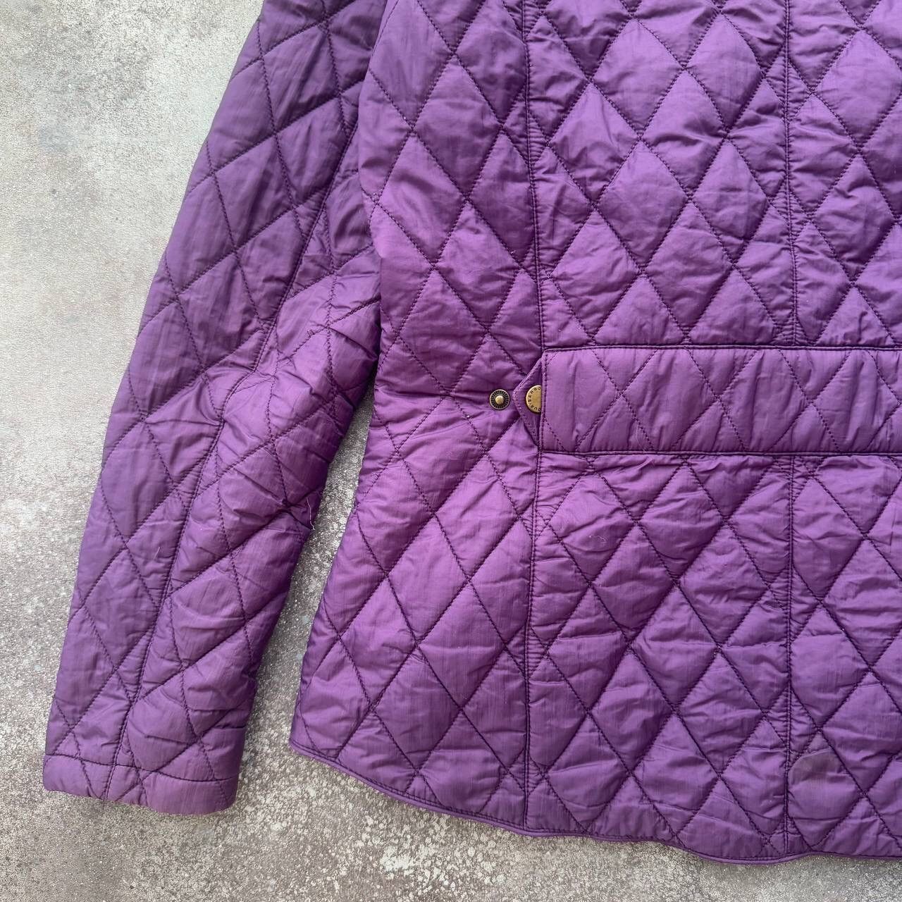 Barbour × Vintage Barbour Flyweight Cavalry Vintage Purple Quilted Jacket Size L / US 10 / IT 46 - 12 Thumbnail