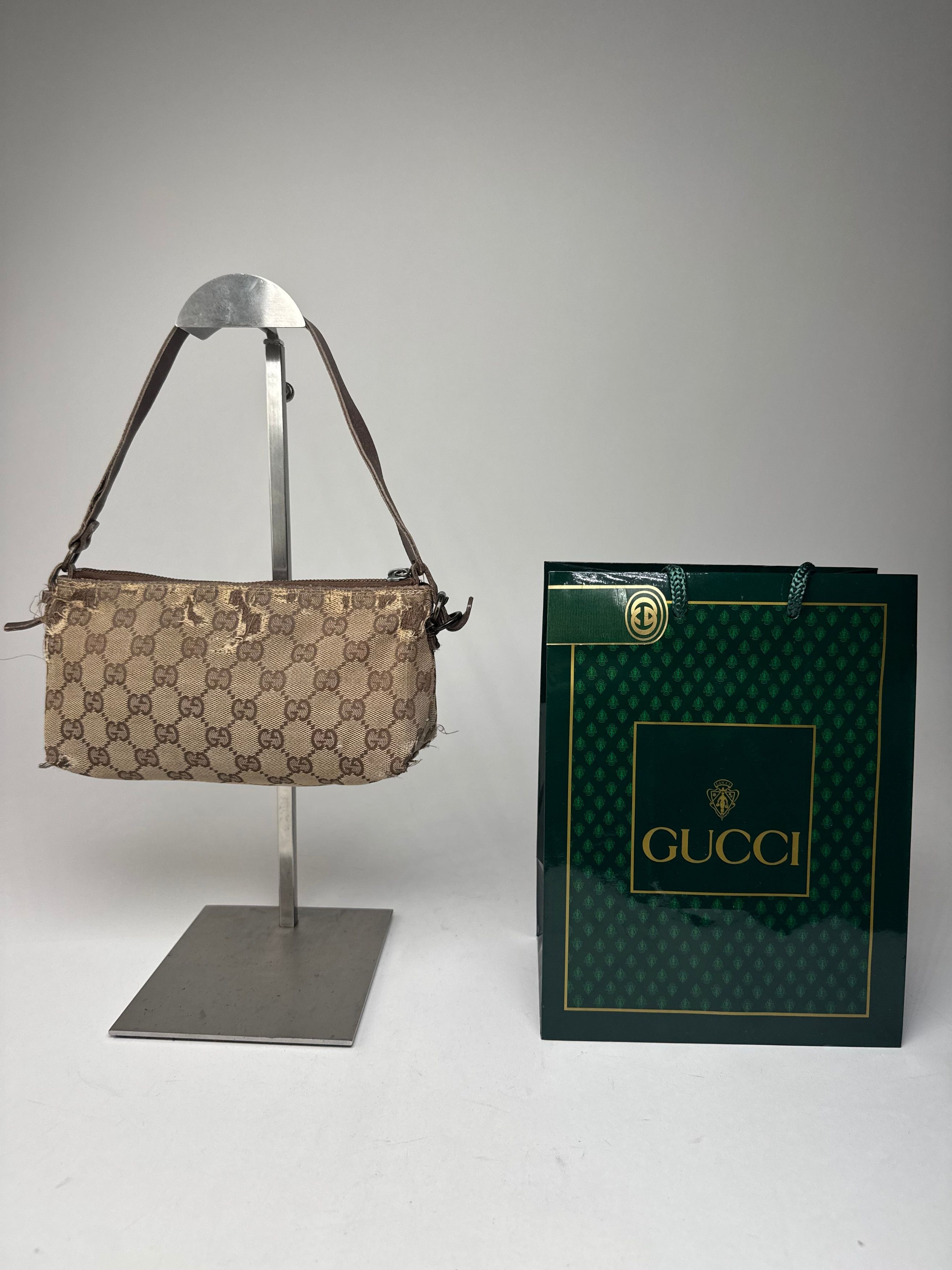Gucci Vintage Monogram Mini Bag Beige Brown Size ONE SIZE - 1 Thumbnail