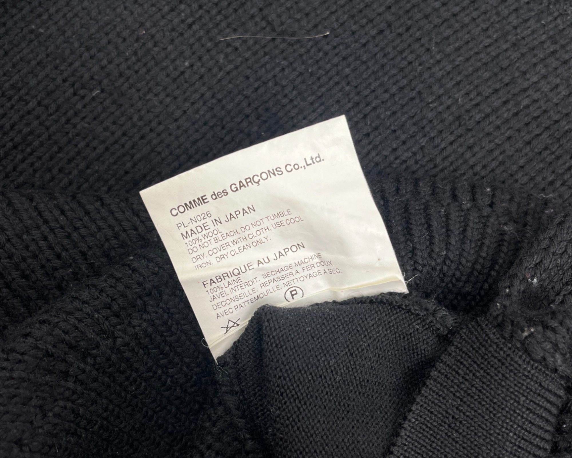 Comme des Garcons Homme Plus F/W 2013 Black Wool Inverted Frac Sweater Size US S / EU 44-46 / 1 - 8 Thumbnail
