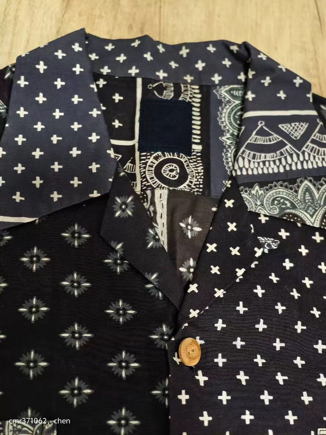 Visvim visvim 19 ICT Irving S/S Shirt Black Size 5 Patchwork Bamboo Buttons Size US XXL / EU 58 / 5 - 4 Thumbnail