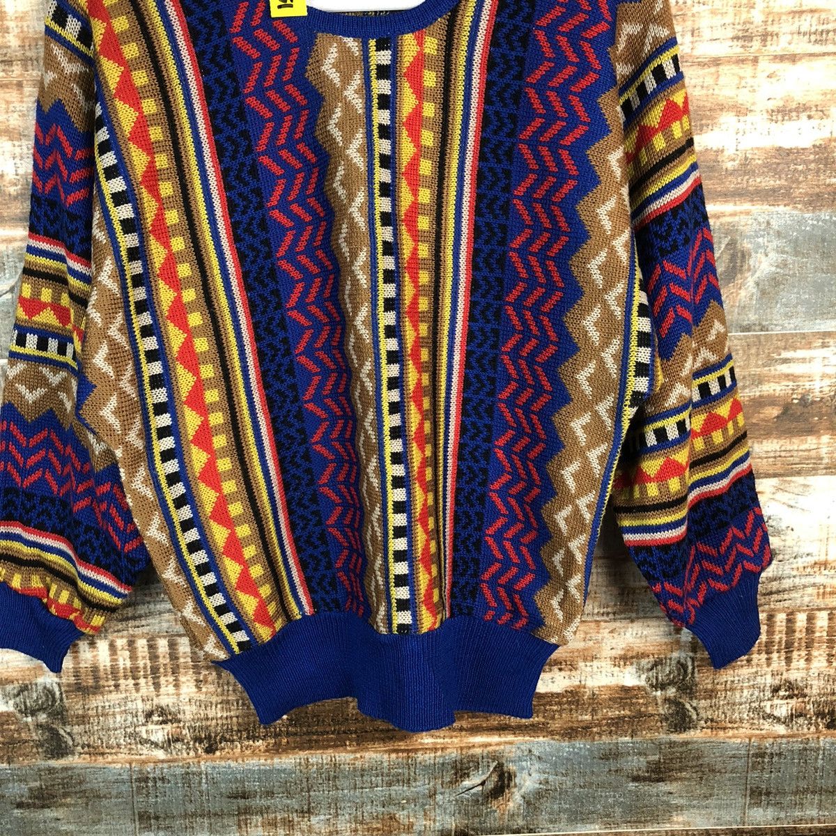 Homespun Knitwear × Japanese Brand Japan art vintage Brown Blue Knitwear #A1751 Size US S / EU 44-46 / 1 - 6 Thumbnail