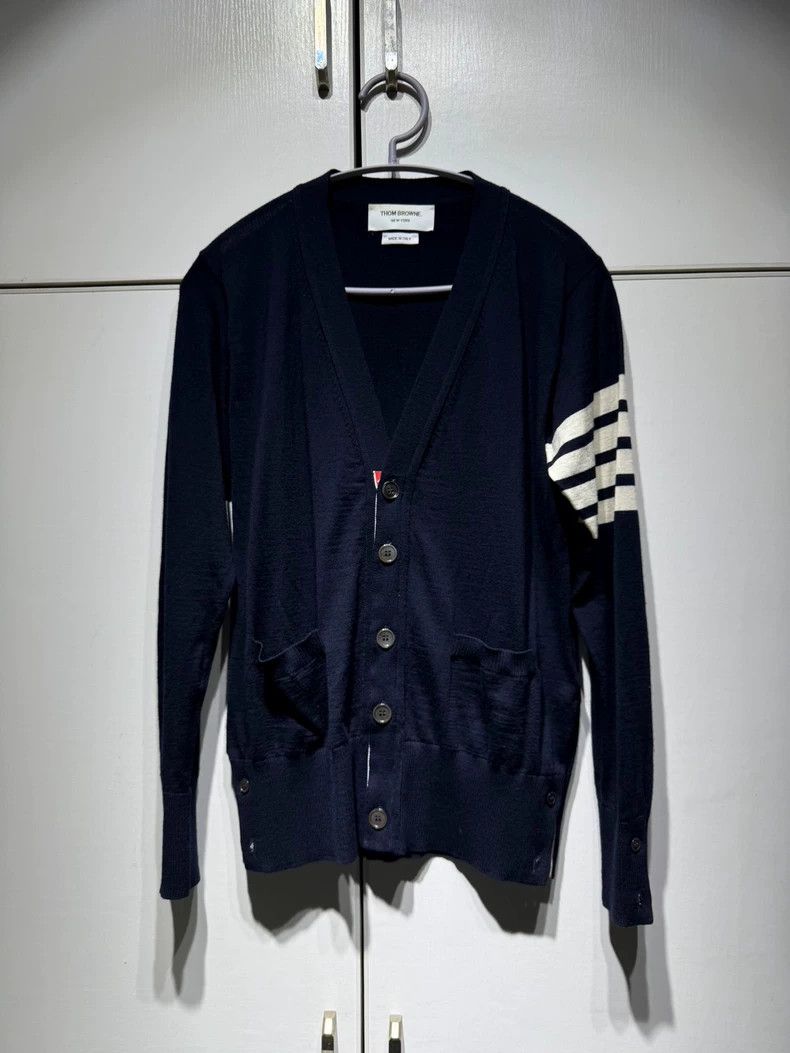 Thom Browne Thom Browne Dark blue bar wool sweater Size US XS / EU 42 / 0 - 1 Thumbnail