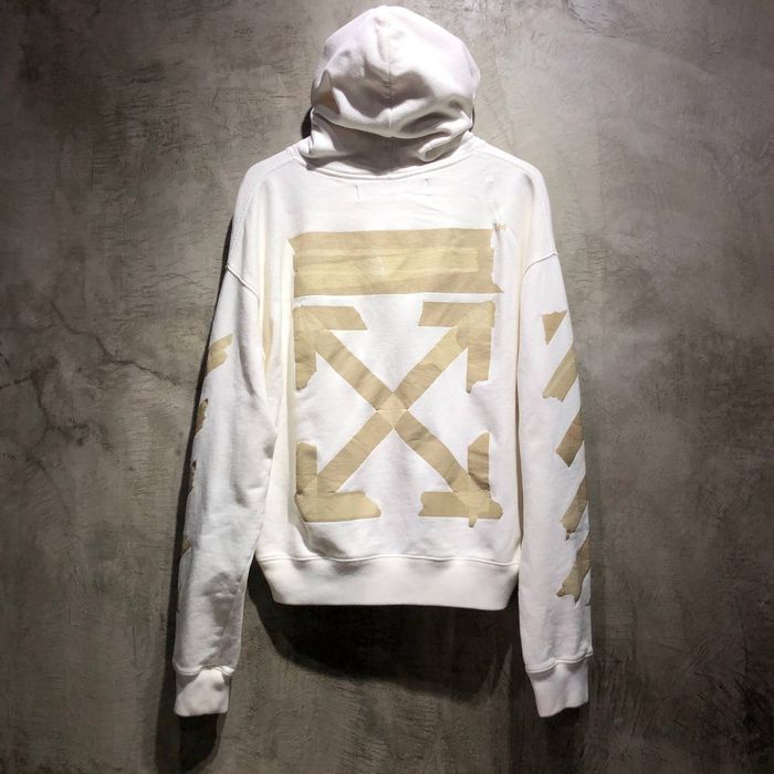 Off white white tape hoodie hot sale