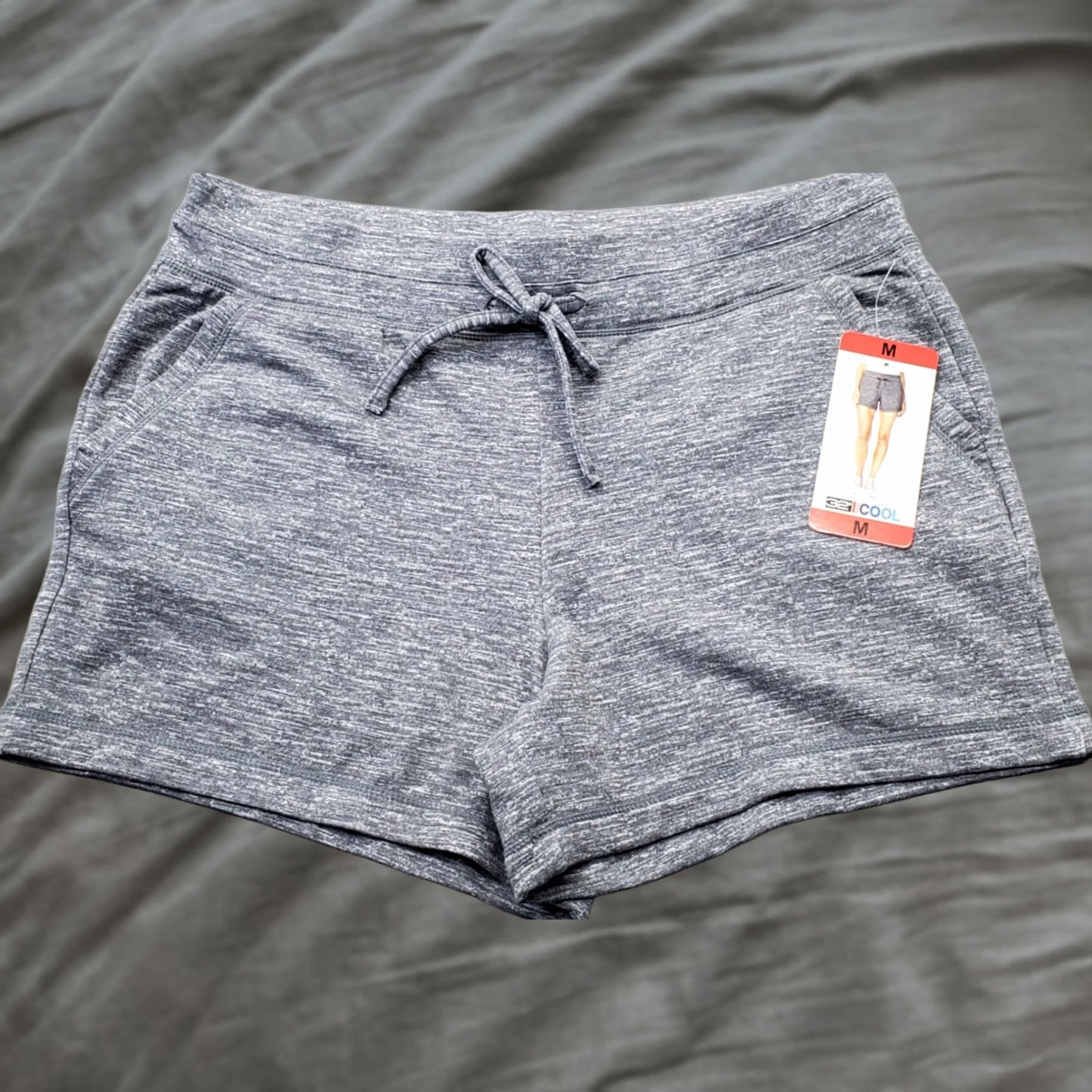 Vintage 32 Degree Cool Fleece Shorts Womens Medium Gray Super Soft Stretch Drawstring Shirt? Size 32" / US 10 / IT 46 - 1 Thumbnail