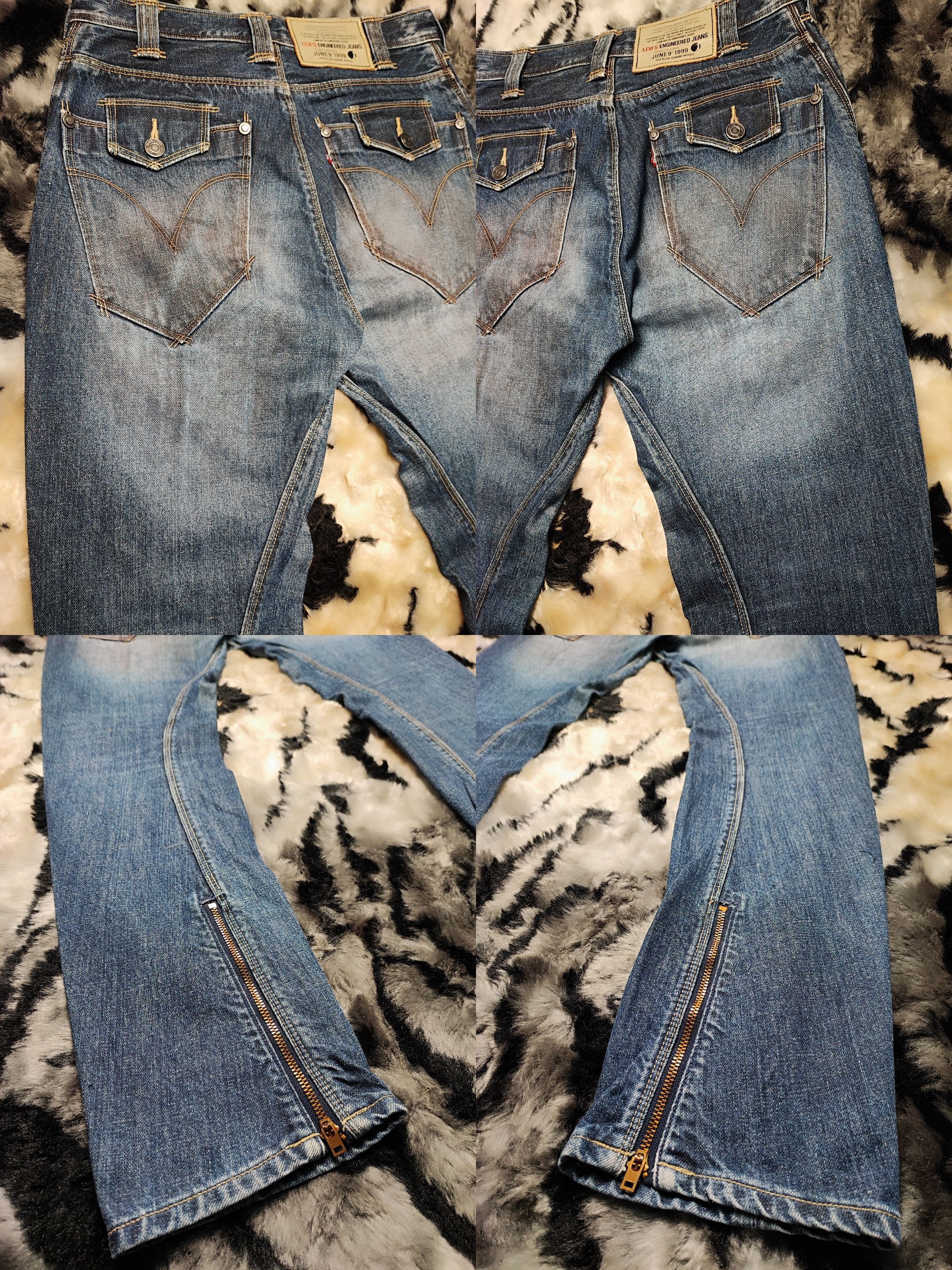 Levi's Levis Engineered Twisted Zip Leg Washed Jeans Size US 28 / EU 44 - 22 Thumbnail