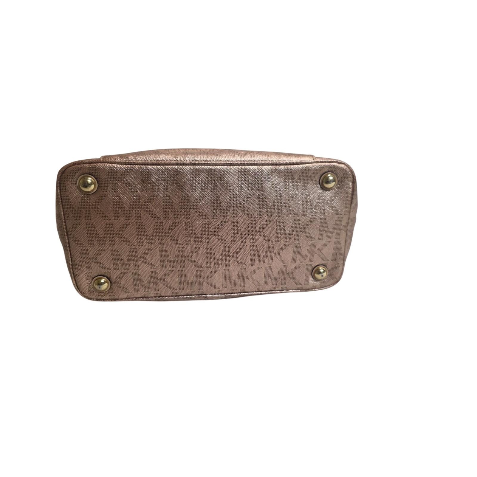 Michael Kors Michael Kors Signature Logo Tote Bag Brown/Gold MK Size ONE SIZE - 7 Thumbnail