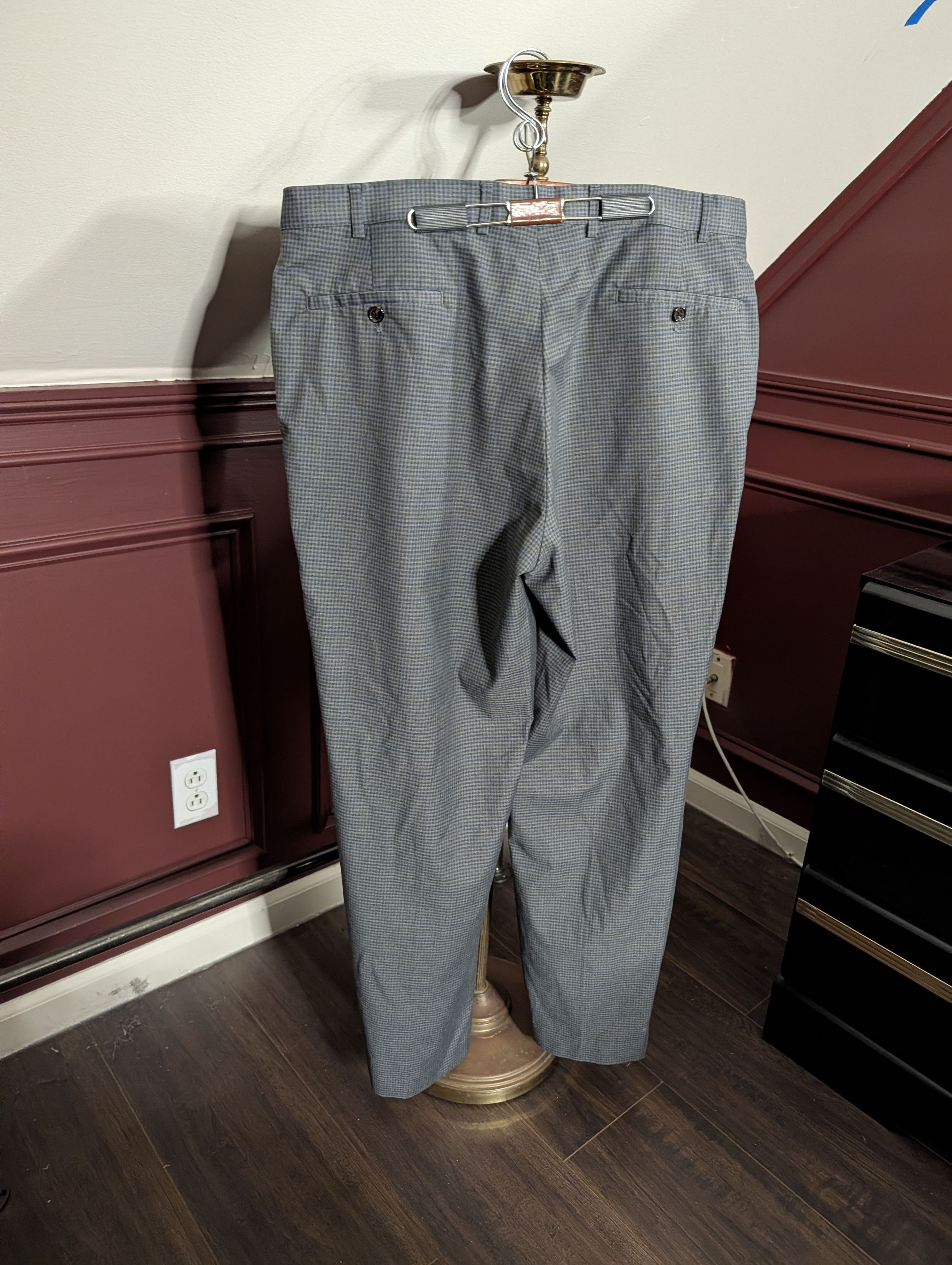 RRL Ralph Lauren RRL gray/green plaid flat front pants / trousers 37.5" Size US 37 - 7 Thumbnail