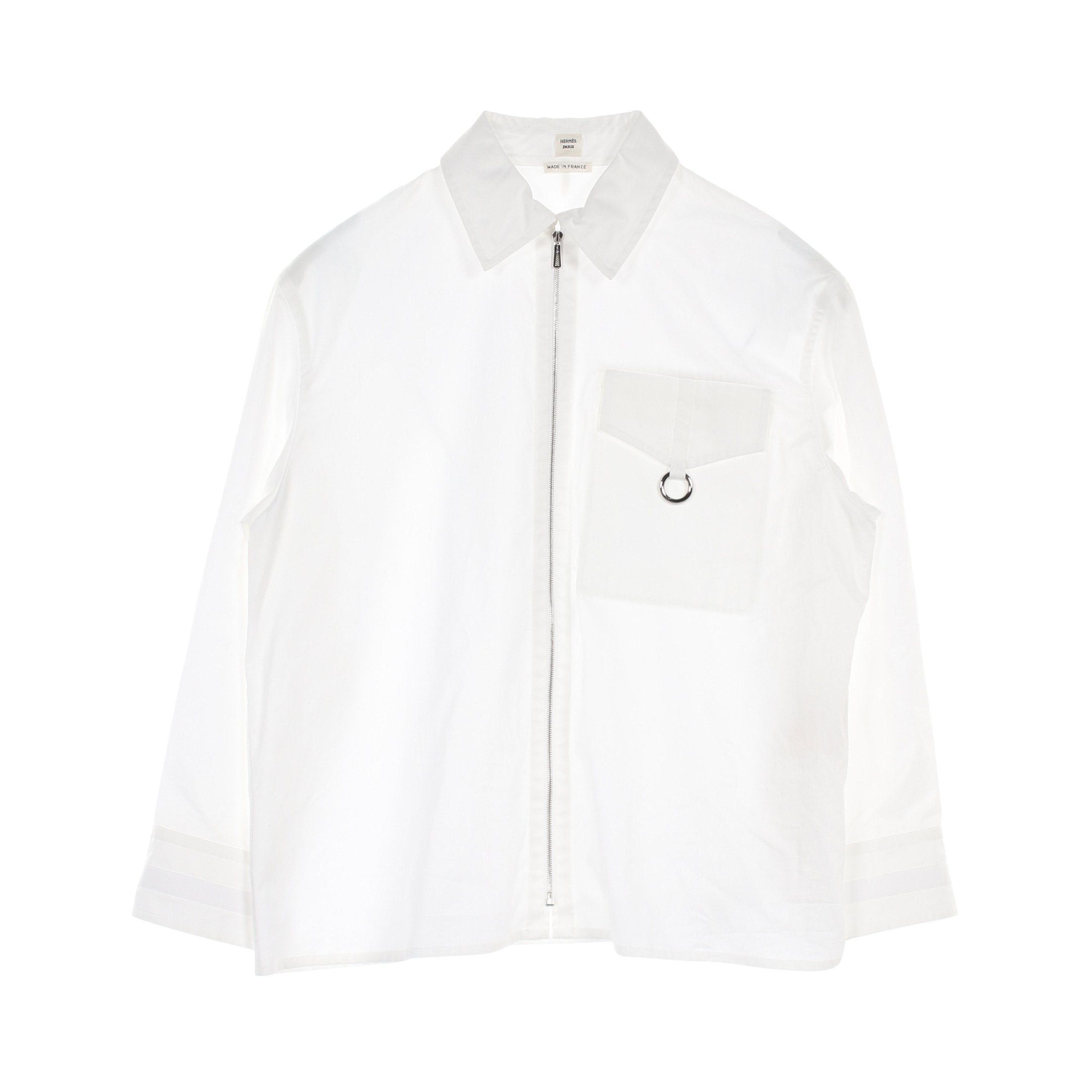 Hermes Hermes Serie Button Shirt Zip Up Cotton White Size ONE SIZE - 1 Thumbnail