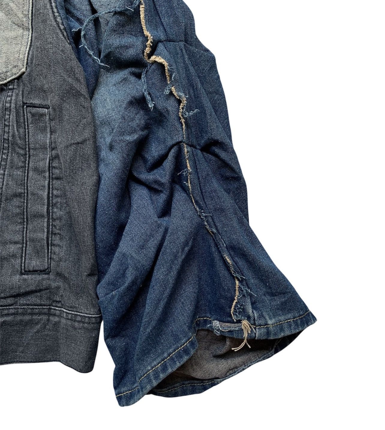 GU Japanese brand GU raffle sleeves denim jacket Size US L / EU 52-54 / 3 - 3 Thumbnail