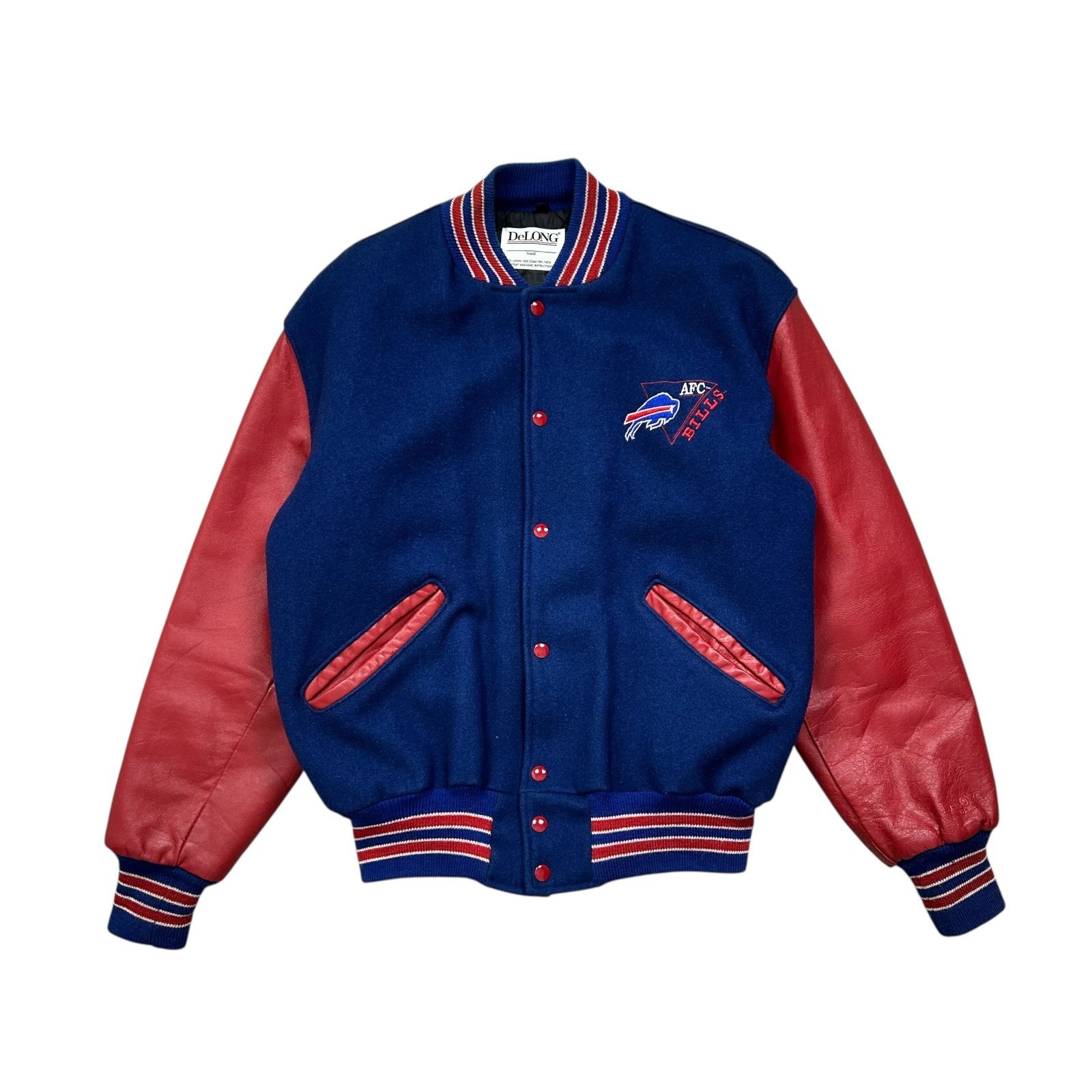 NFL VTG 90s NFL BUFFALO BILLS DELONG VARSITY JACKET EMBROIDERED Size US L / EU 52-54 / 3 - 2 Thumbnail