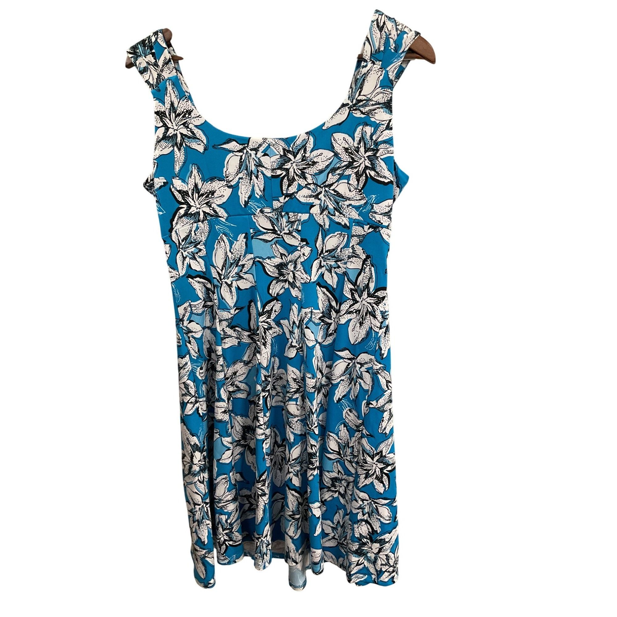 Other NY Collection Womens Blue & White Floral Sleeveless Dress S Size S / US 4 / IT 40 - 3 Thumbnail