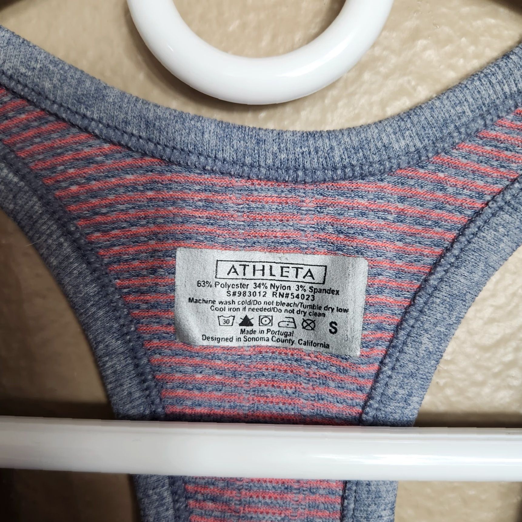 Athleta Athleta Tank Top Slim SS Racerback Grey Stripes Orange Stripes Women S Pullover Breathable Lightweight Stretch Gym & Training Running Yoga Size S / US 4 / IT 40 - 2 Thumbnail