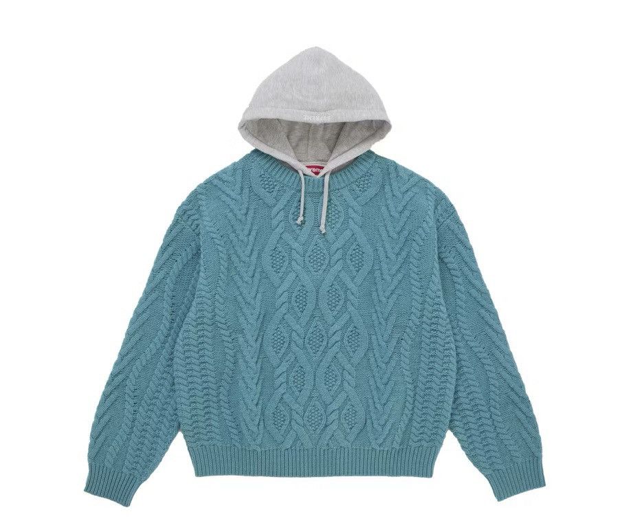 Supreme Size Small Supreme Cable Hooded Sweater Teal Size US S / EU 44-46 / 1 - 1 Thumbnail