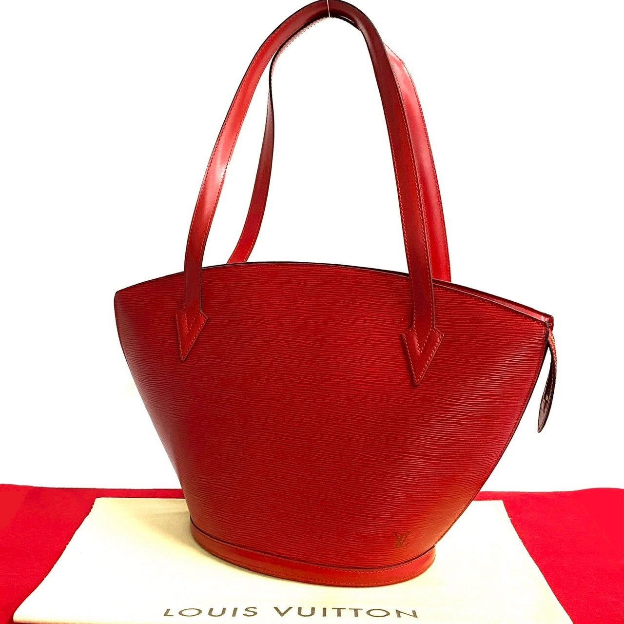 Louis Vuitton Louis Vuitton Tote Bag Red Leather Size ONE SIZE - 1 Thumbnail