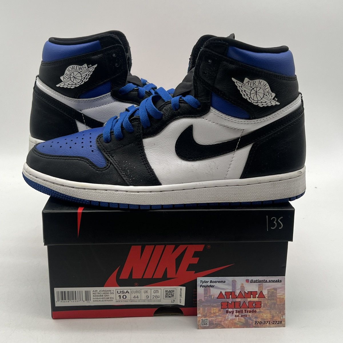 Nike Air Jordan 1 high Royal toe Size US 10 / EU 43 - 1 Thumbnail