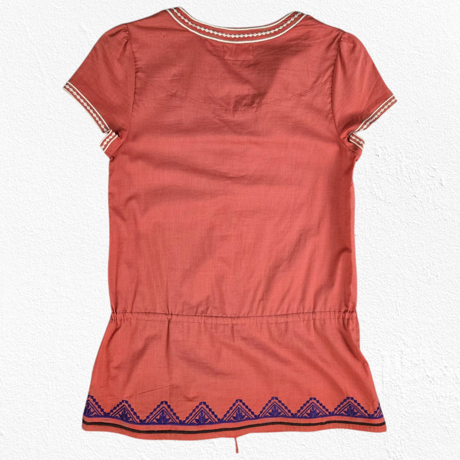 Other Terracotta Embroidered Boho Peplum Style Tunic Top Size XS Size XS / US 0-2 / IT 36-38 - 9 Thumbnail