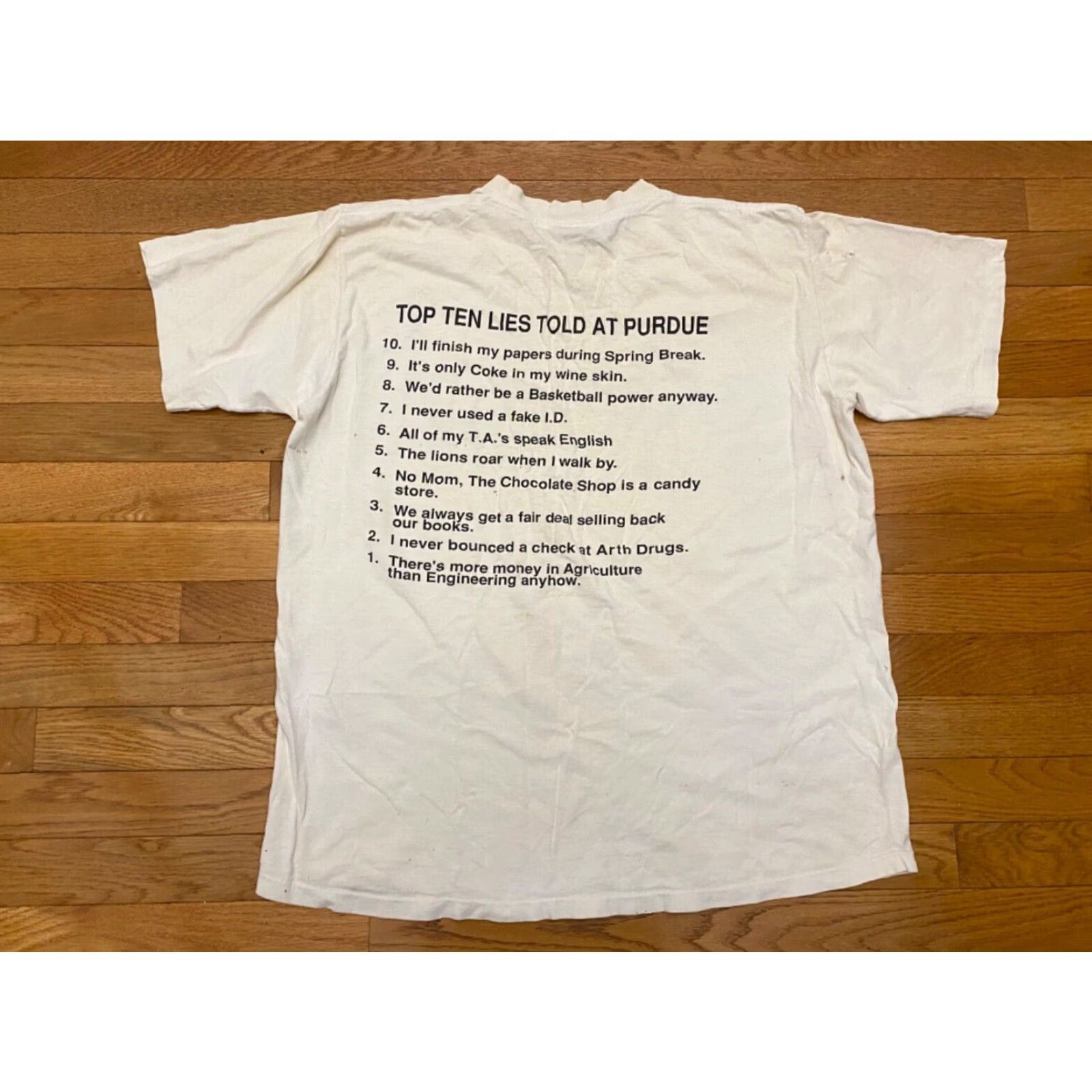 Vintage VINTAGE Late Night Show Purdue University Signal Tee Shirt Mens Large Yellow 1980s USA Single Stitch N/A Size US L / EU 52-54 / 3 - 2 Thumbnail