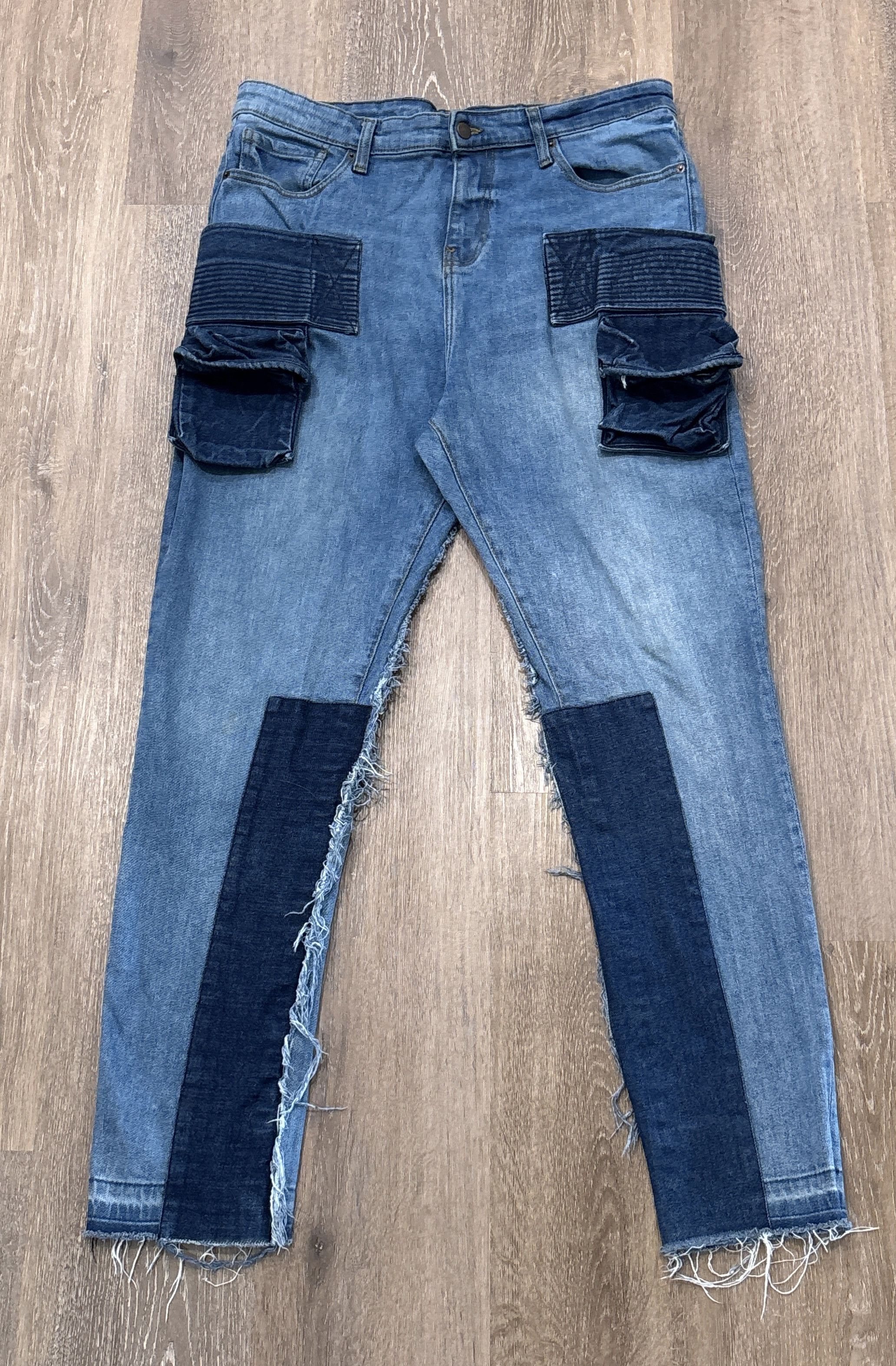Val Kristopher Val Kristopher SPACE Patchwork Jeans 34x30 Tapered Size US 34 / EU 50 - 1 Thumbnail