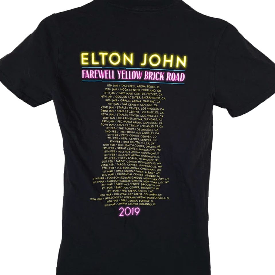 Vintage Elton John T Shirt Mens Size Small Black 2019 Farewell Yellow Brick Road Tour Vintage No Size US S / EU 44-46 / 1 - 5 Thumbnail