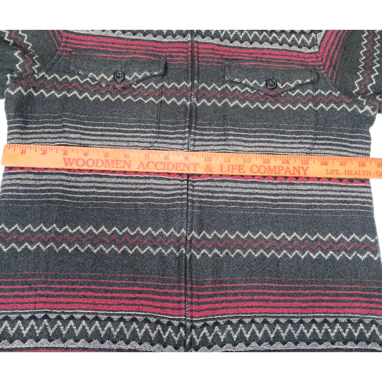 Vintage VINTAGE Woolrich Shirt Jacket Women S Gray Wool Blend Southwest Striped Zip Casual Workwear Size S / US 4 / IT 40 - 5 Thumbnail
