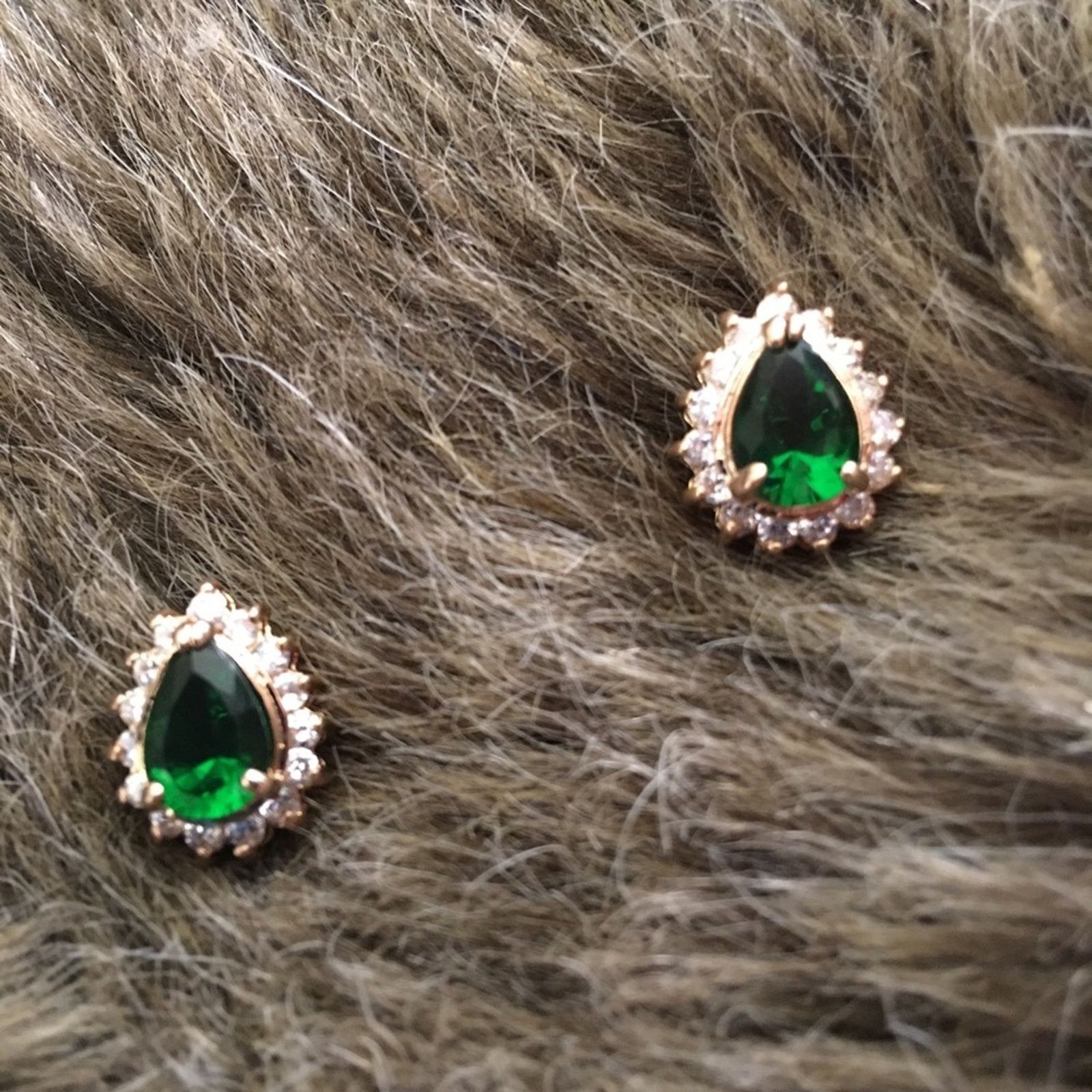 Jewelry Janku simulated emerald with clear cz earrings Size ONE SIZE - 3 Thumbnail