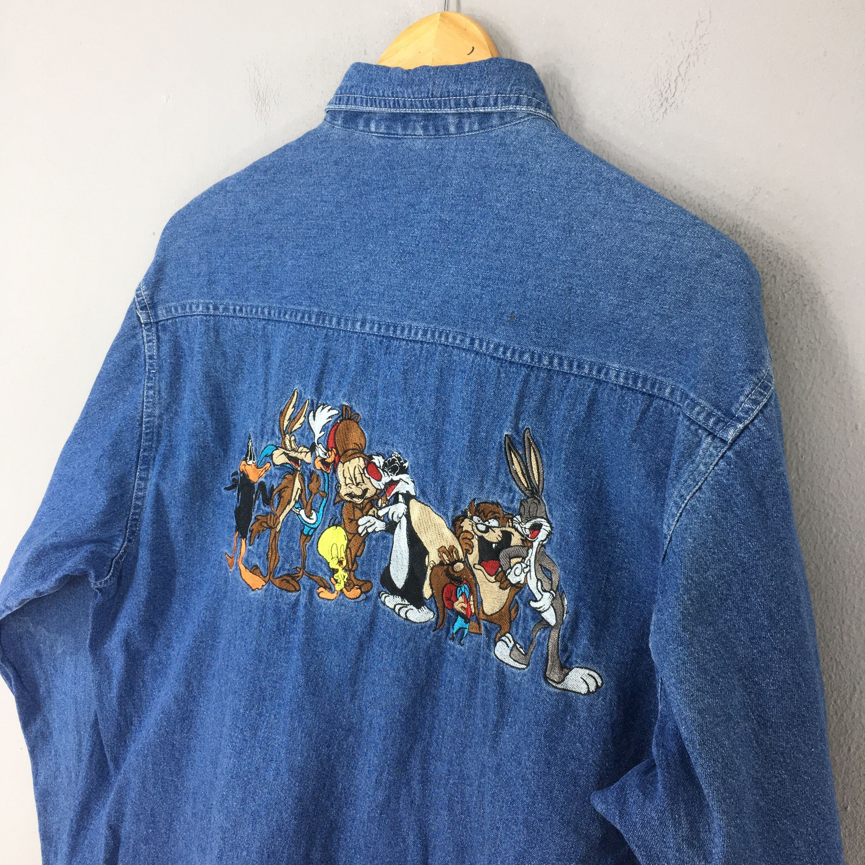 Warner Bros Vintage 90s Looney Tunes Warner Bros Studio Denim Medium Size US M / EU 48-50 / 2 - 9 Thumbnail