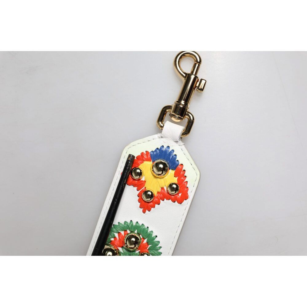 Dolce & Gabbana Dolce & Gabbana White Calfskin Raffia Embroidered Patchwork Size ONE SIZE - 5 Thumbnail