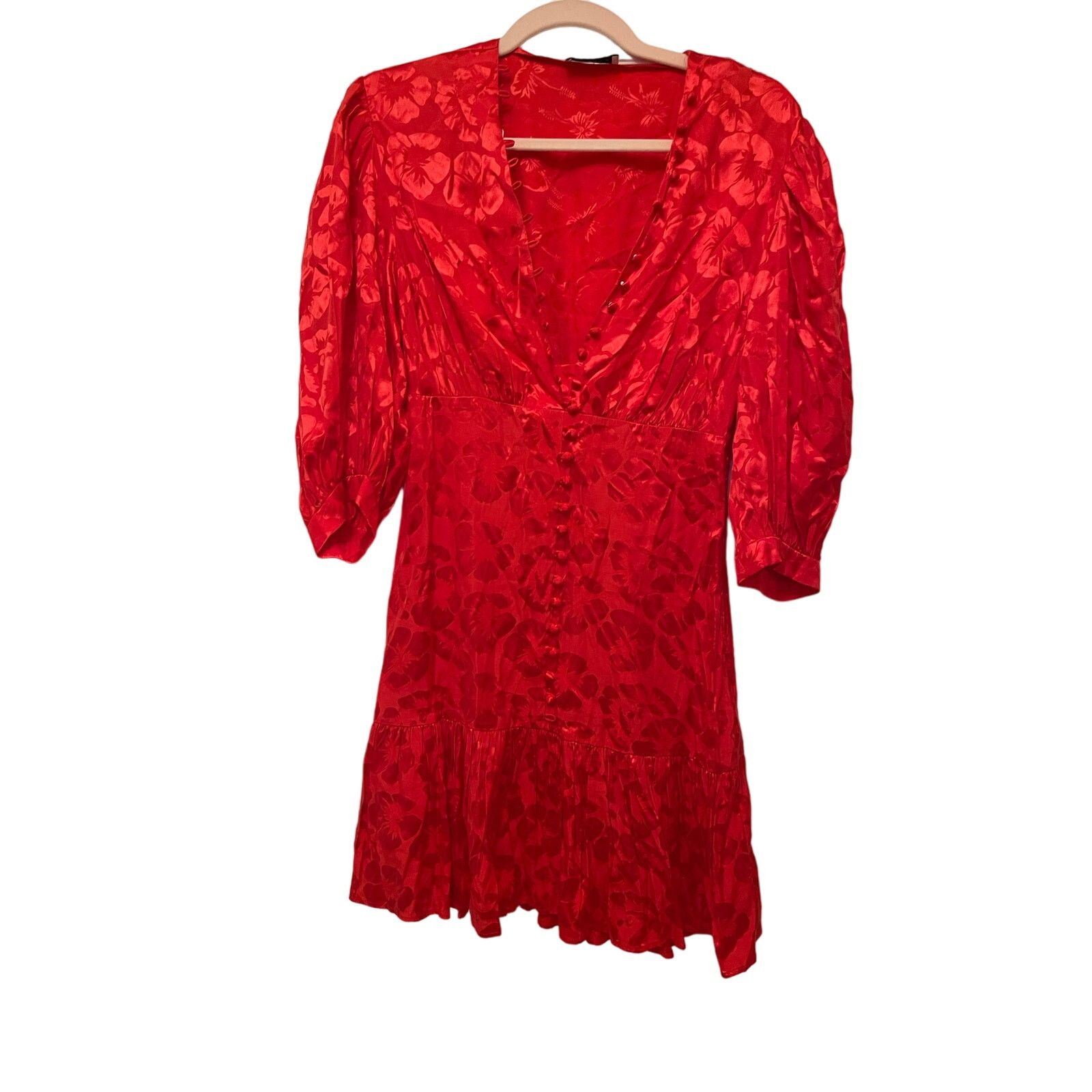 Sandro Sandro Paris Azelie Silk-Blend Mini Dress, NWT, Size 36 Size S / US 4 / IT 40 - 4 Thumbnail