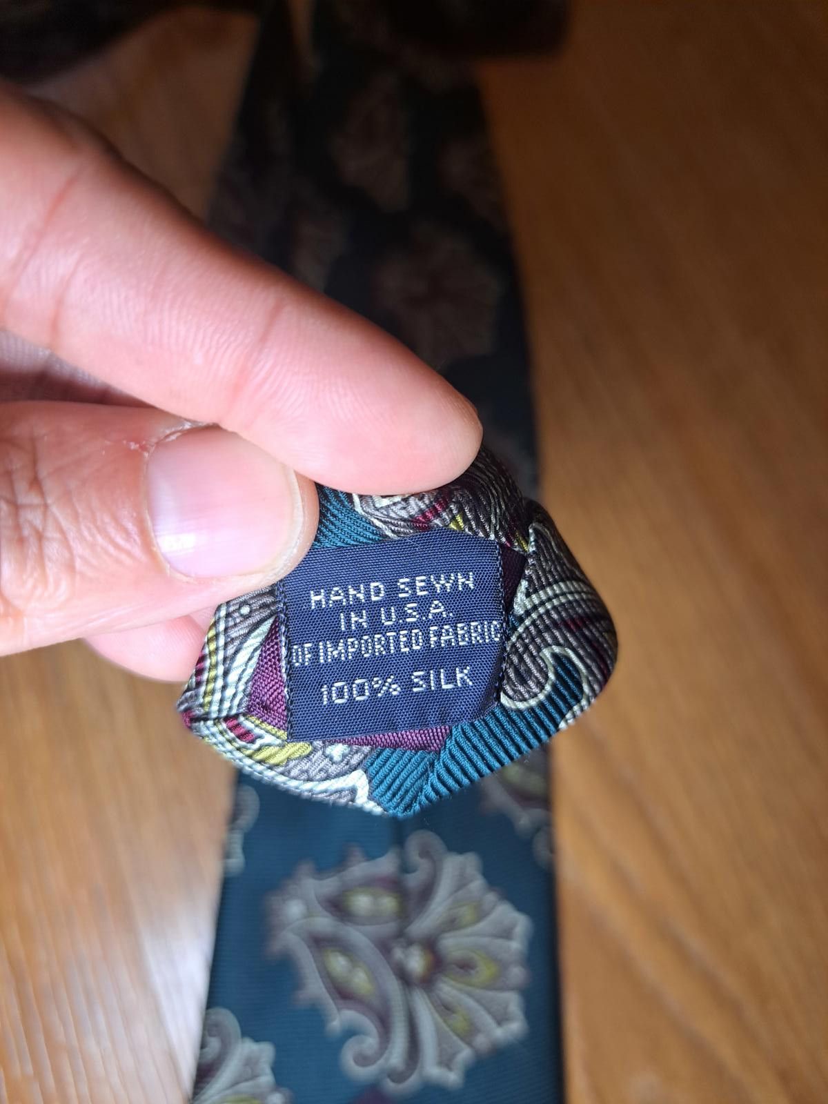 Lands' End Lands End Tie Mens 100% Silk Green Handmade USA Size ONE SIZE - 3 Thumbnail