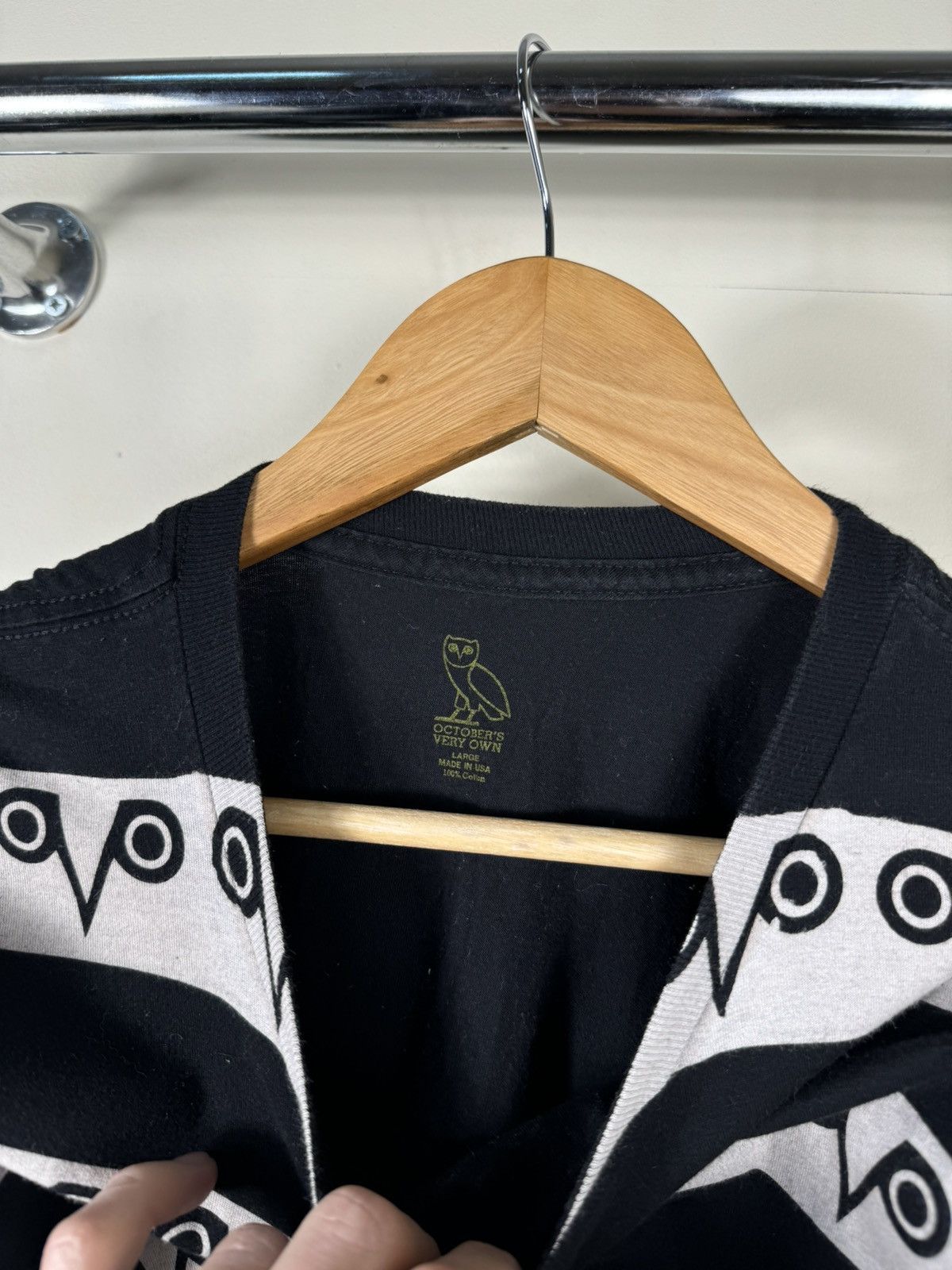Drake × October's Very Own Drake x OVO Owl Eyes Black T Shirt Made in USA Size US L / EU 52-54 / 3 - 4 Thumbnail