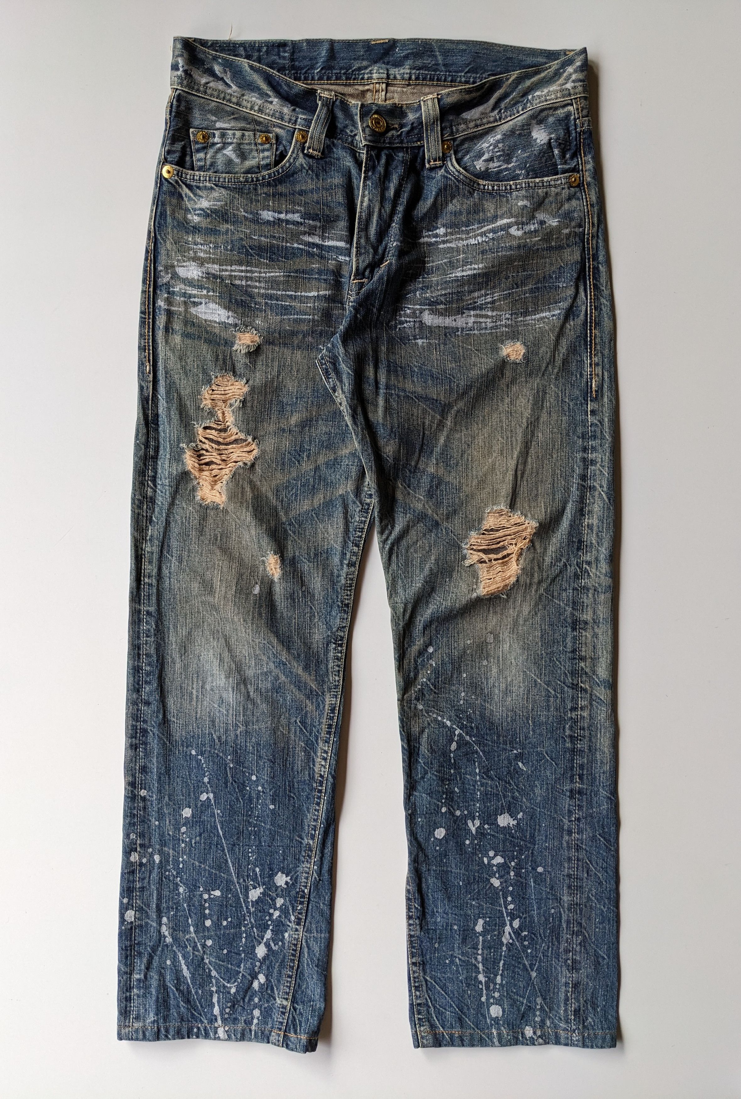 Japanese Brand Denim Craft painter mudwash jeans Size US 33 - 1 Thumbnail