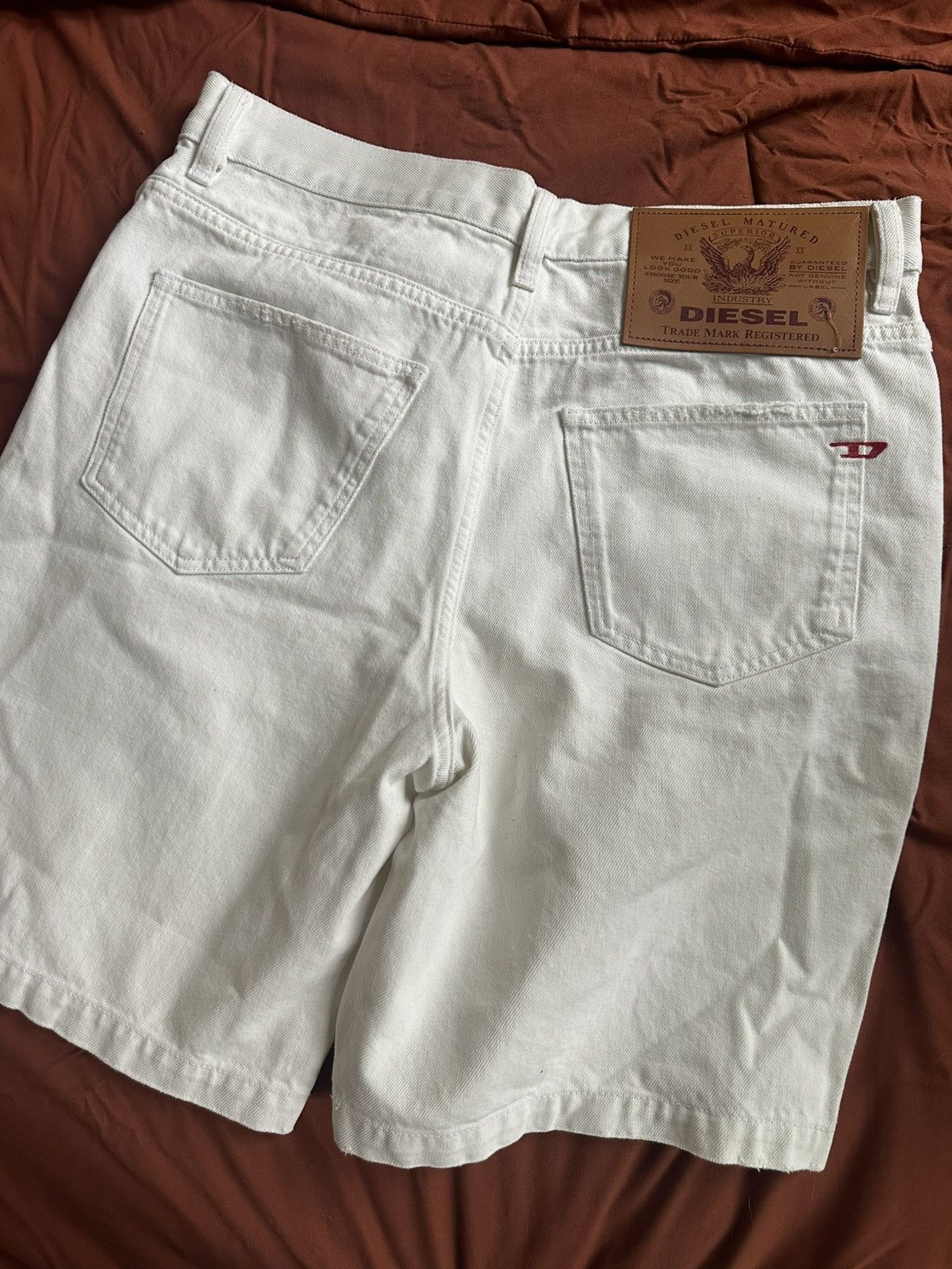 Diesel White Diesel Denim Shorts Size US 33 - 4 Thumbnail