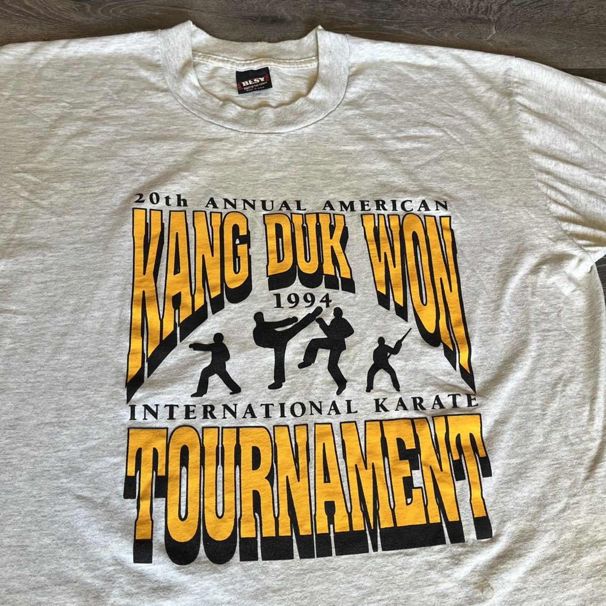 Vintage Vintage 1990s Tae Kwon Do Kang Duk Won Tournament Logo Tee Size US XL / EU 56 / 4 - 1 Thumbnail