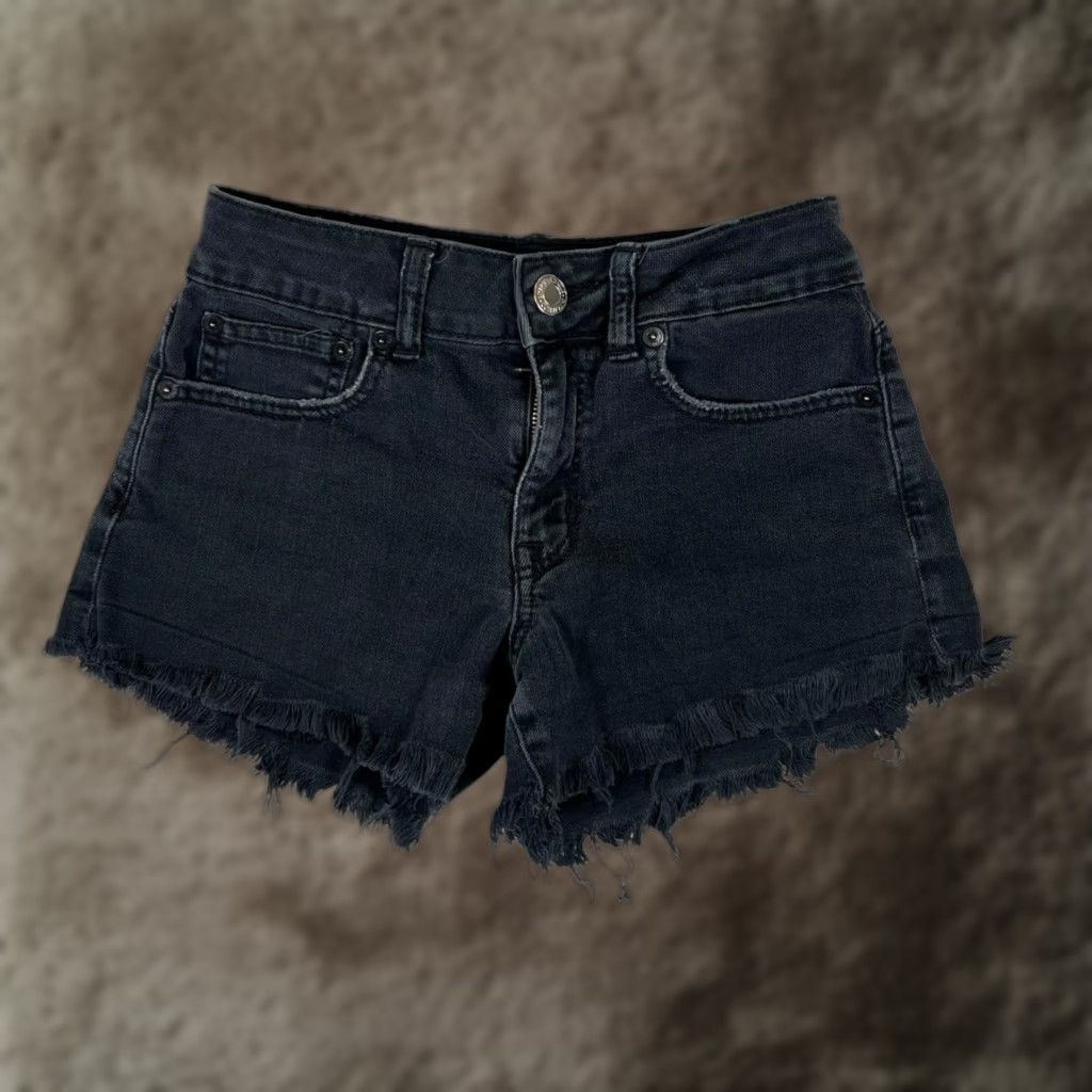American Eagle Outfitters VINTAGE American Eagle Shorts Womens 0 Black Hi-Rise Festival Denim Cutoff Fringe Size 25" / US 0 / IT 36 - 1 Thumbnail