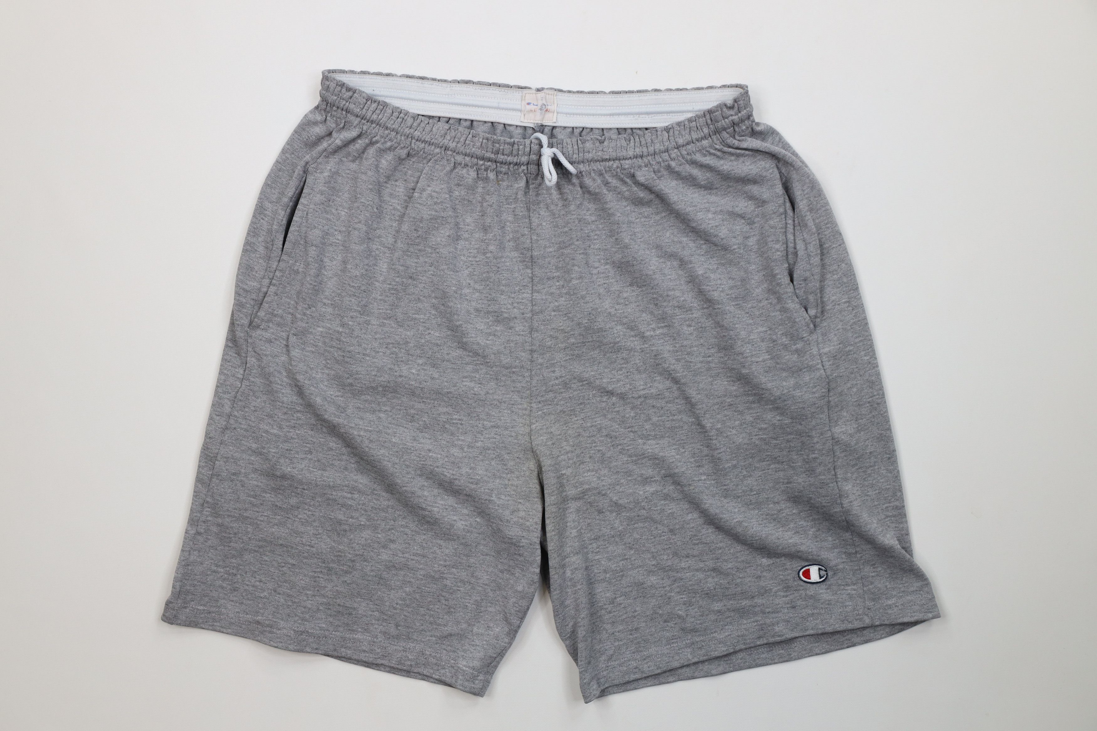 Champion Vintage 90s Champion Above Knee Shorts Heather Gray Size US 34 / EU 50 - 1 Thumbnail