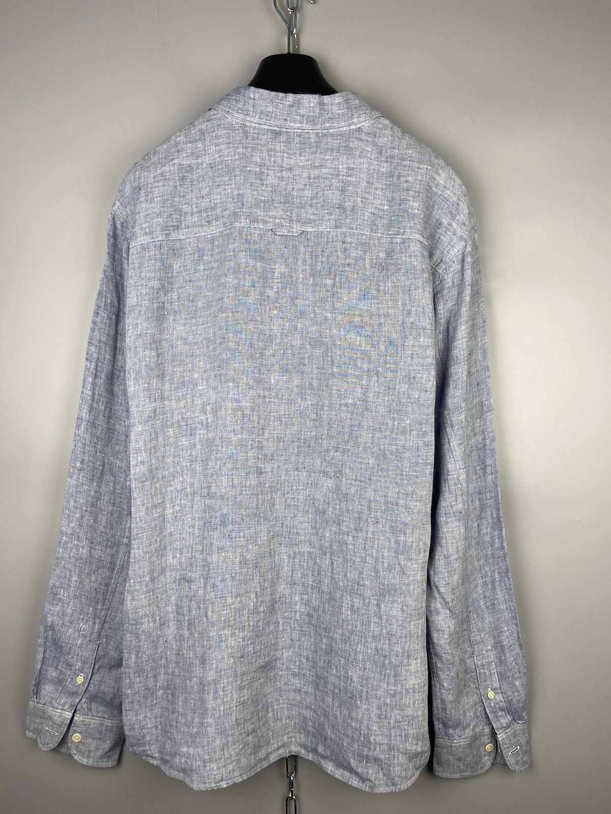 Allsaints Allsaints Linen Button Blue Casual Reaper Shirt Size US L / EU 52-54 / 3 - 9 Thumbnail