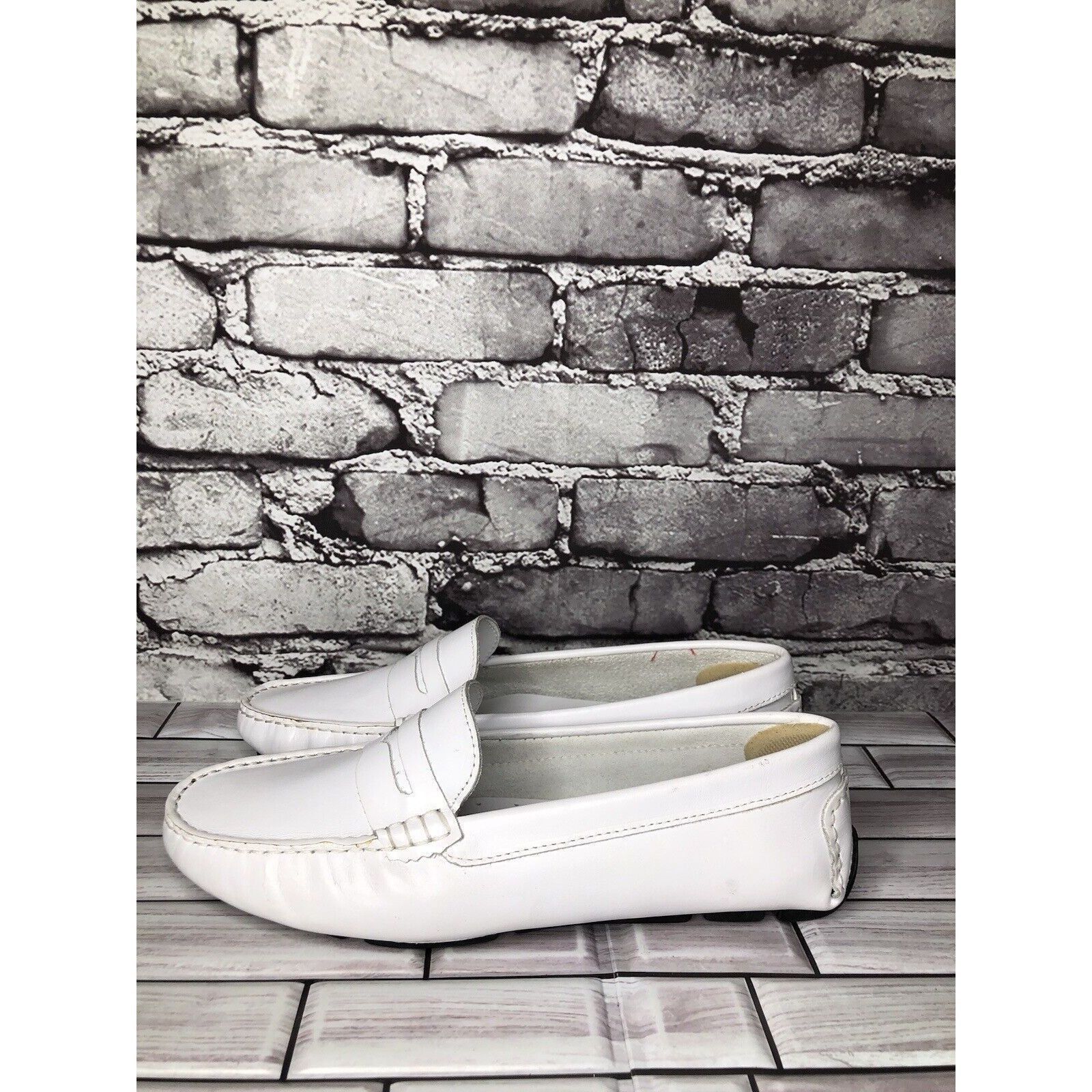 Massimo Matteo Massimo Matteo Firenze White Leather Driving Moccasins Flats Size US 10 / IT 40 - 18 Thumbnail