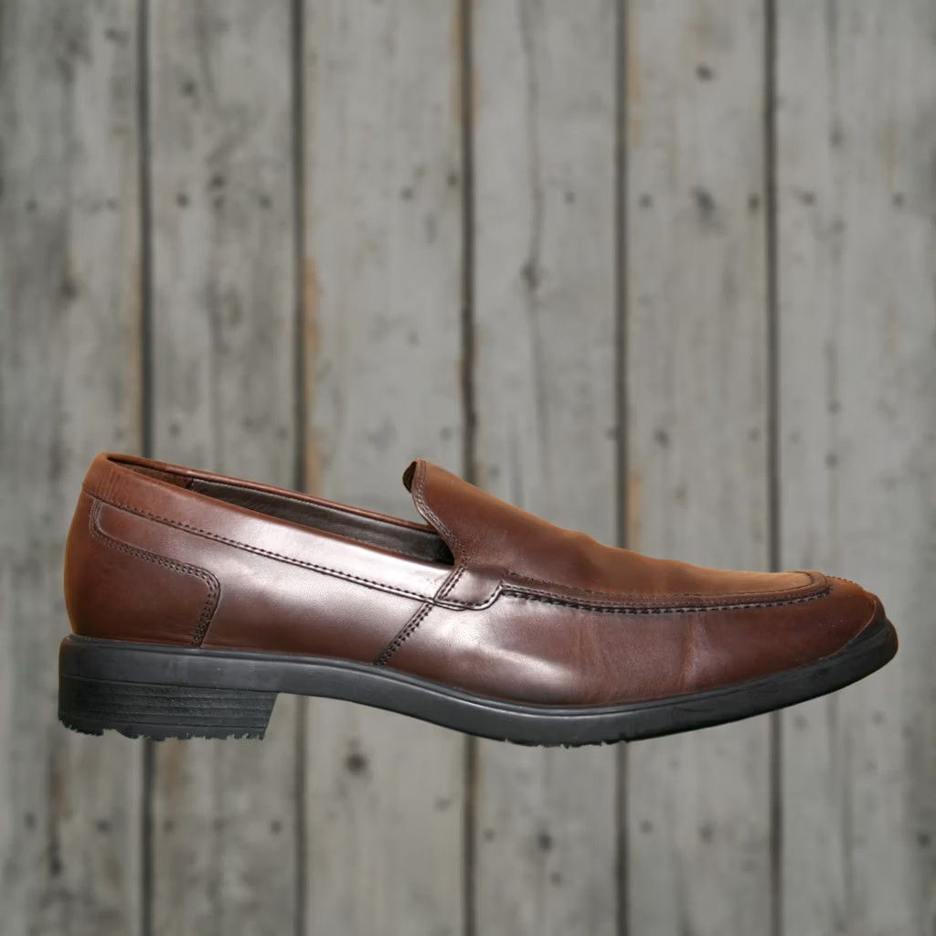 Cole Haan COLE HAAN Air Stylar Brown Leather Split Apron Toe Venetian Loafers Sz. 12M Mens Dress Loafer Size US 12 / EU 45 - 1 Thumbnail